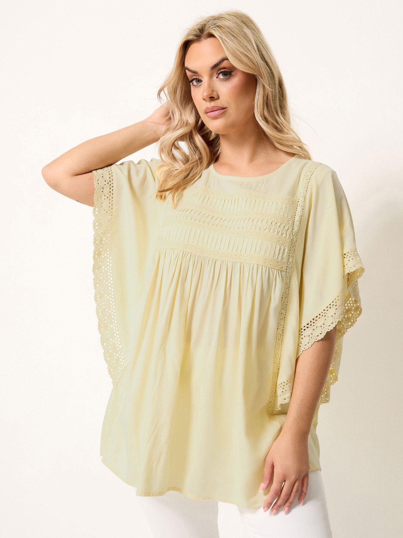 Image 1 of 4 of Yours Curve Statement Sleeve Blouse - Yellow