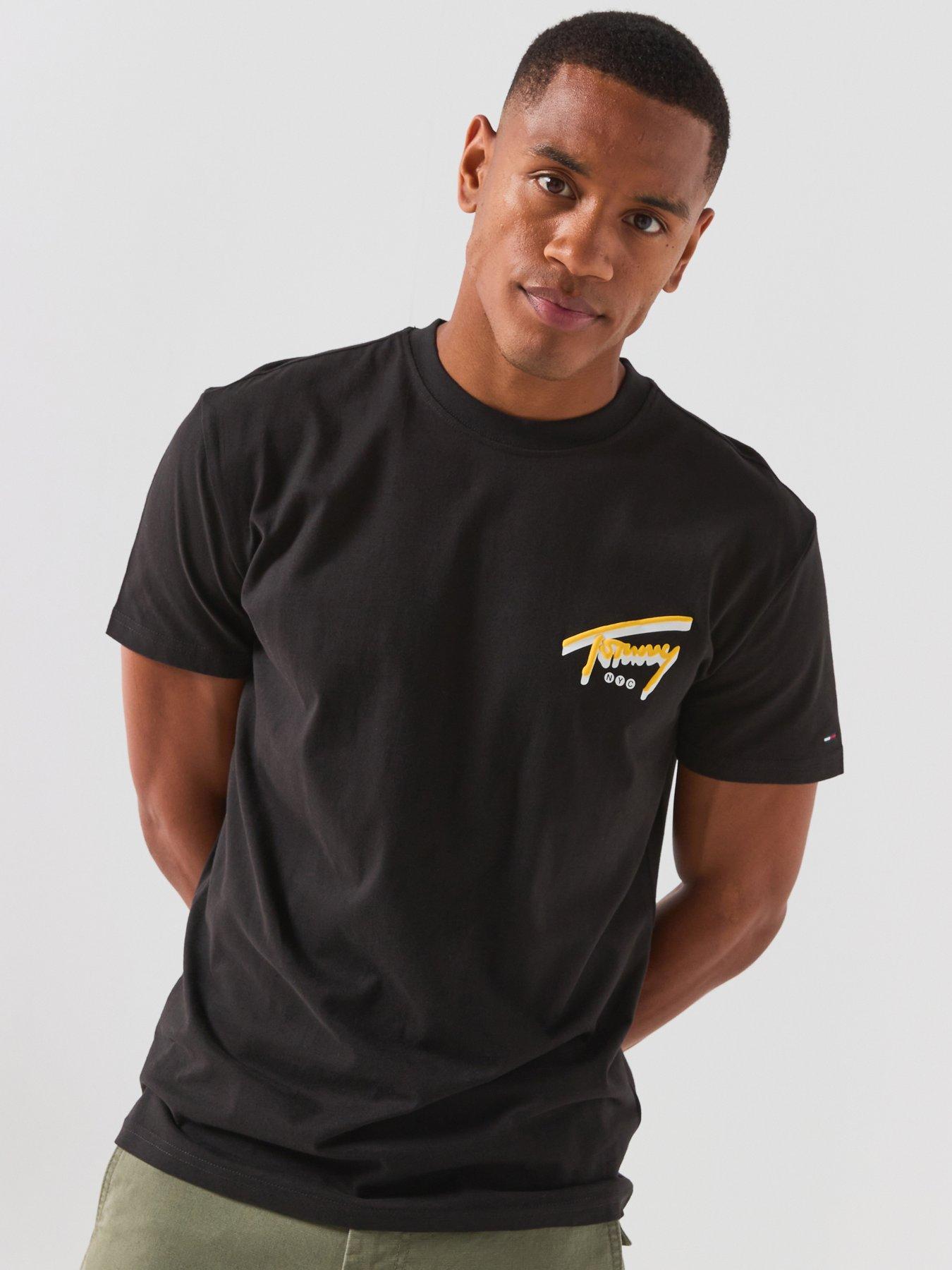 Image 2 of 6 of Tommy Jeans Regular Signature Backprint Short Sleeve T-Shirt - Black