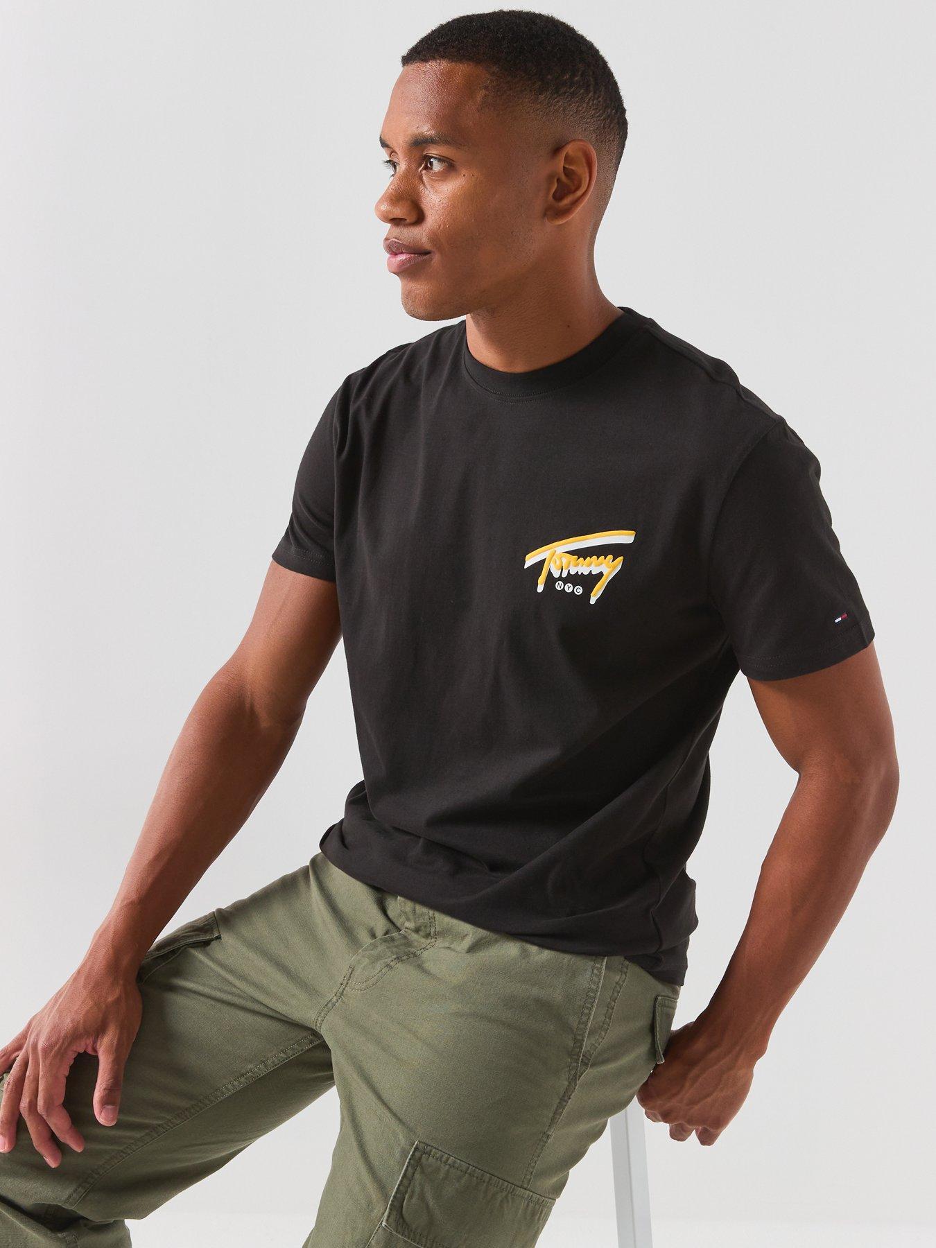 Image 4 of 6 of Tommy Jeans Regular Signature Backprint Short Sleeve T-Shirt - Black