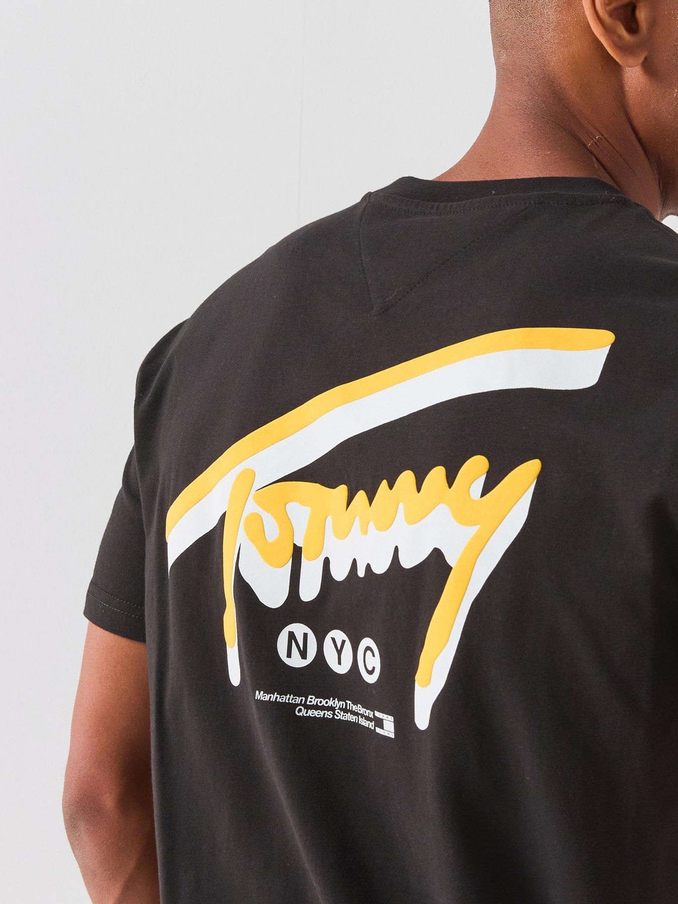 Image 5 of 6 of Tommy Jeans Regular Signature Backprint Short Sleeve T-Shirt - Black