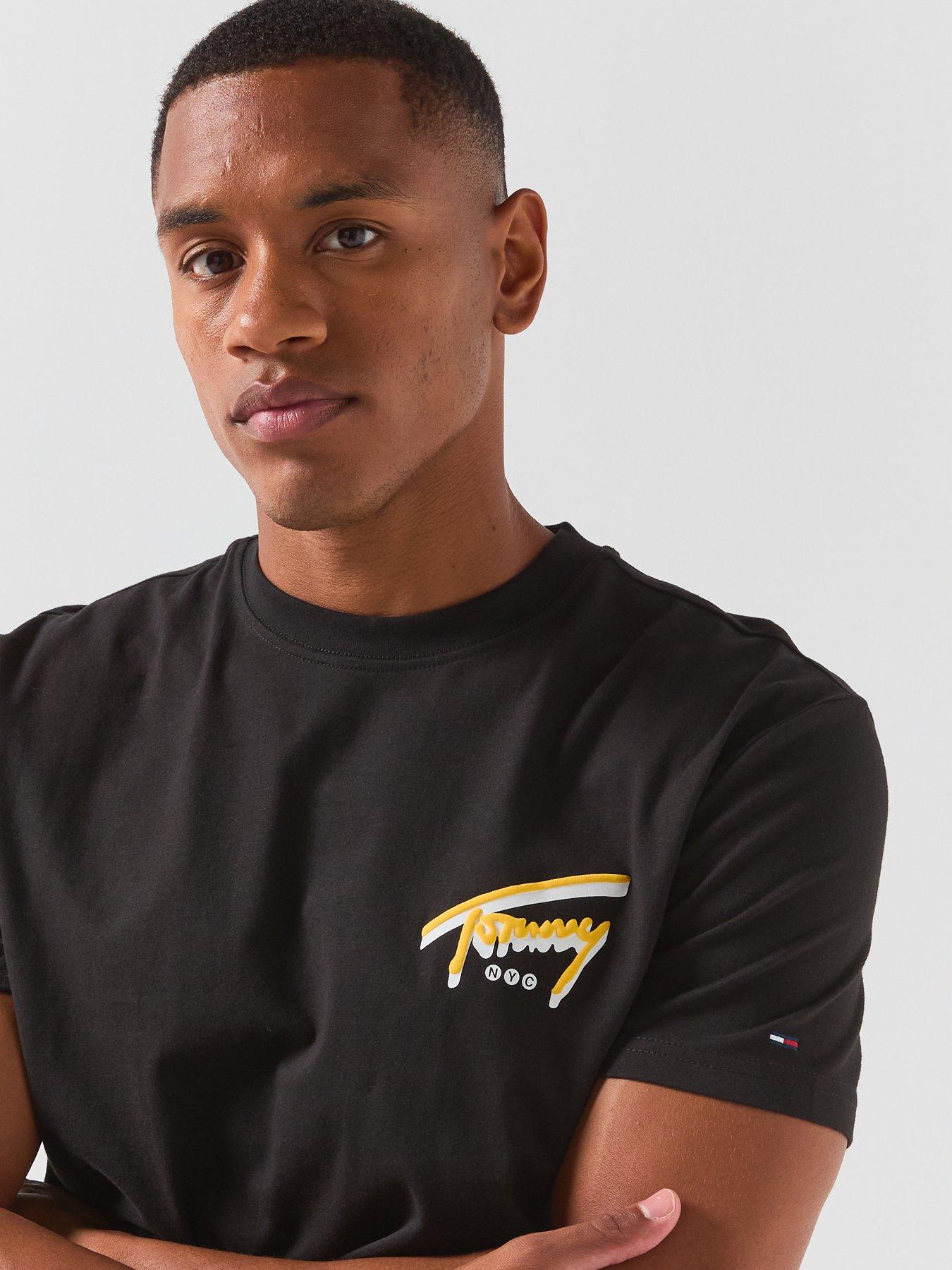 Image 6 of 6 of Tommy Jeans Regular Signature Backprint Short Sleeve T-Shirt - Black