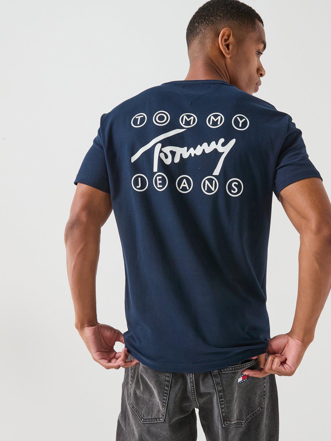 Tommy Jeans Regular Signature Play Back Graphic T-Shirt - Blue