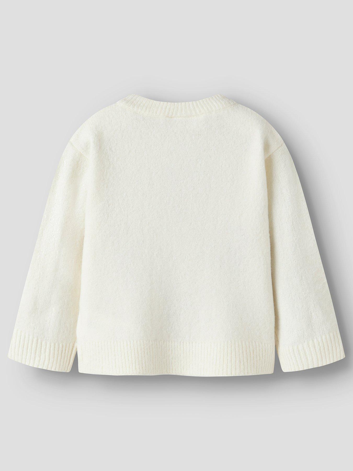 Image 3 of 5 of Name It Mini Girls 3d Tulip Knitted Jumper - Cream