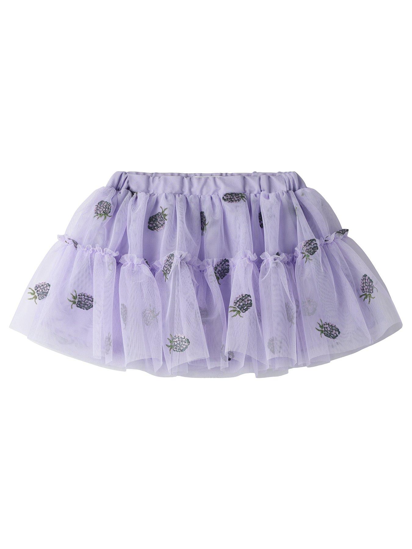 Image 1 of 3 of Name It Mini Girls Embroidered Tulle Skirt - Purple