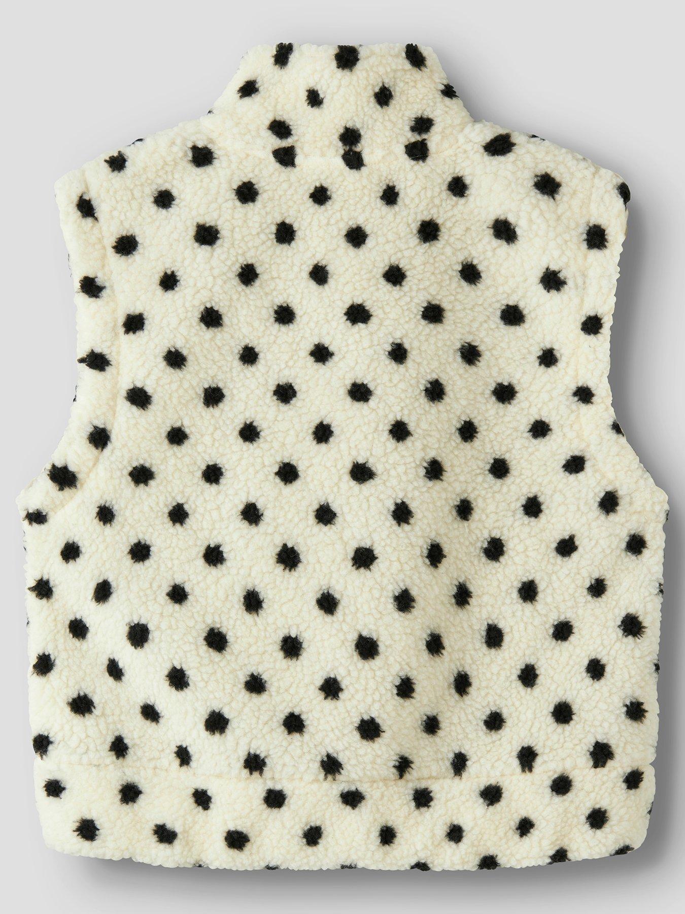 Image 3 of 5 of Name It Girls Spot Fleece Gilet - Cream