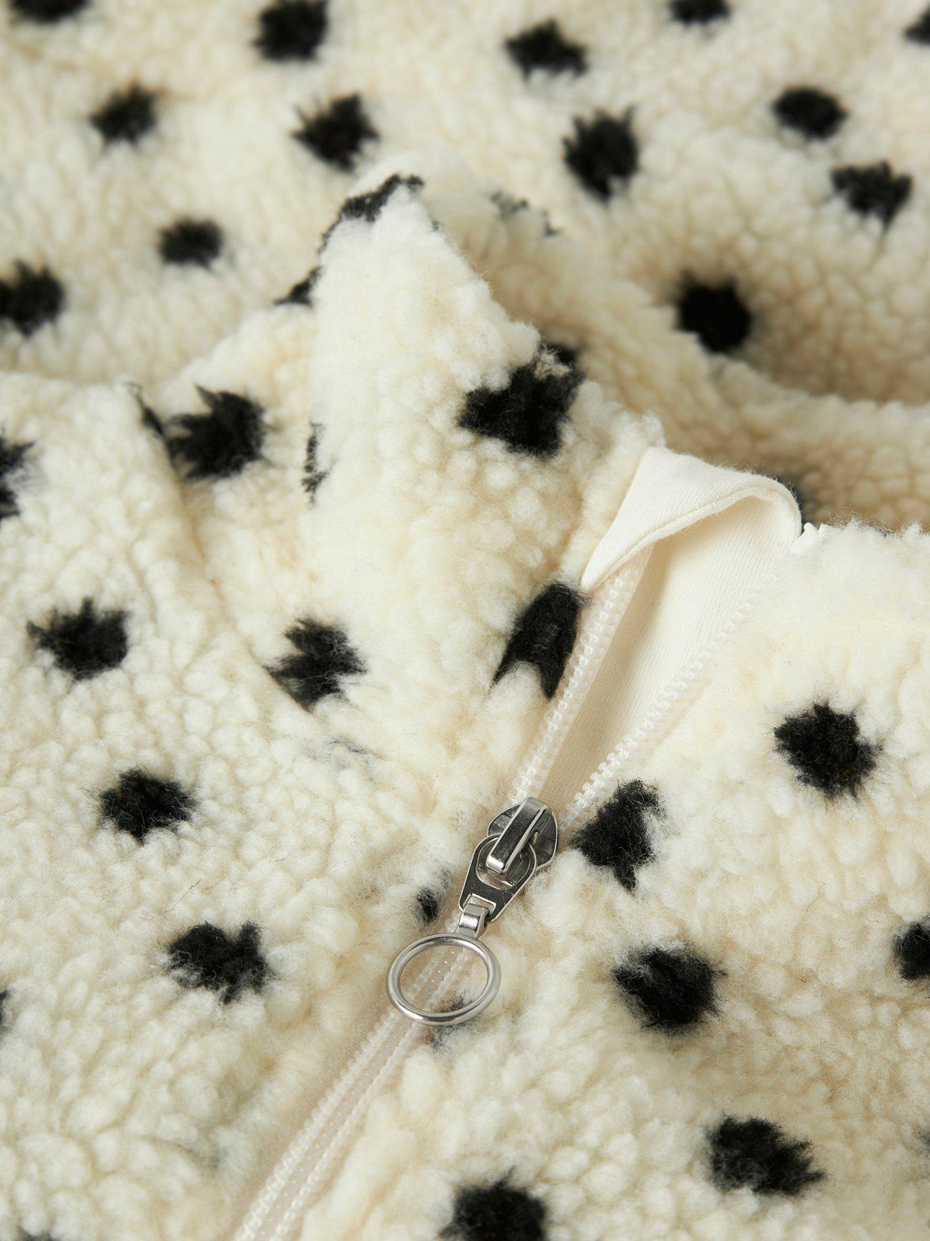 Image 4 of 5 of Name It Girls Spot Fleece Gilet - Cream