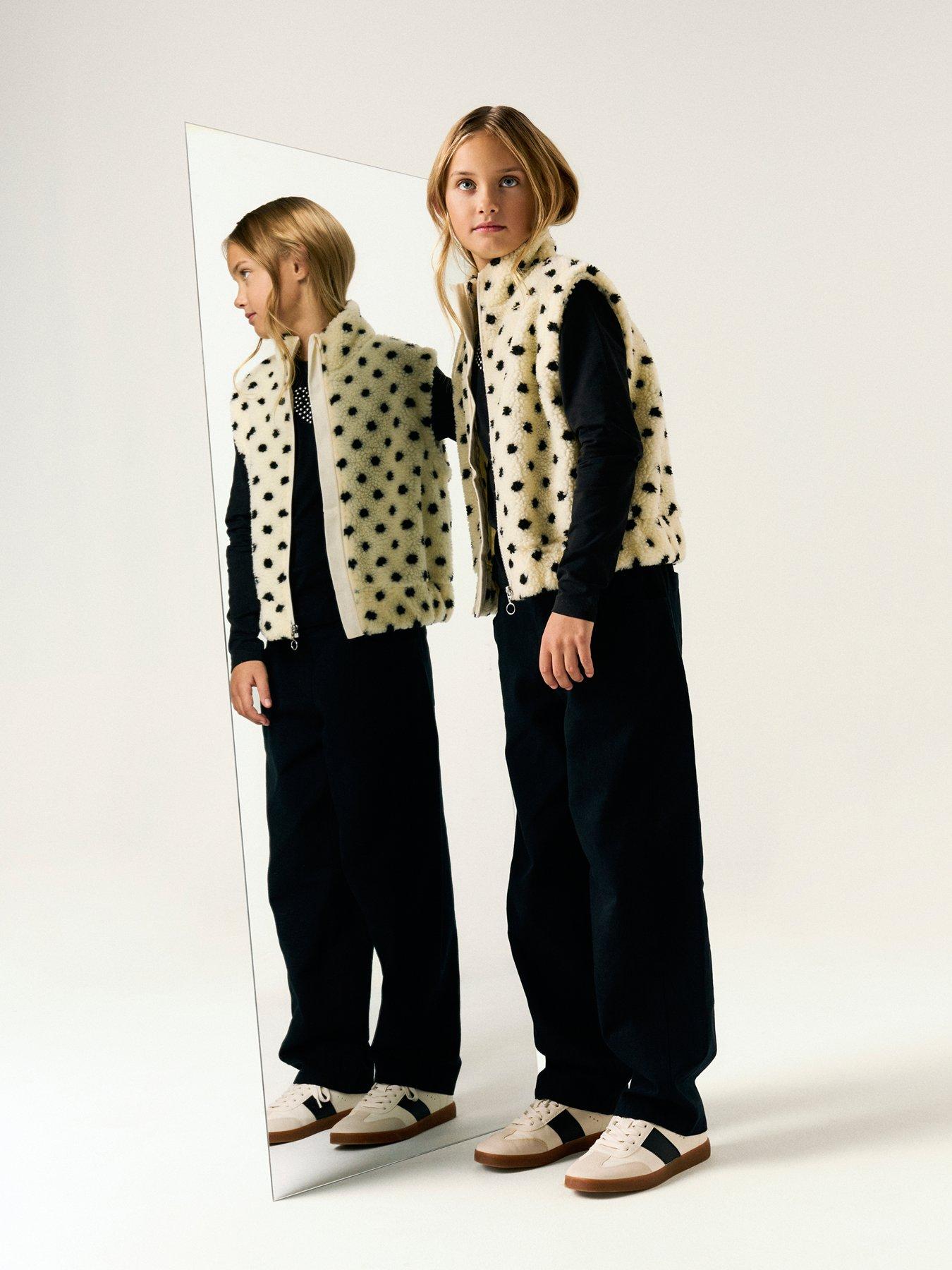 Image 5 of 5 of Name It Girls Spot Fleece Gilet - Cream