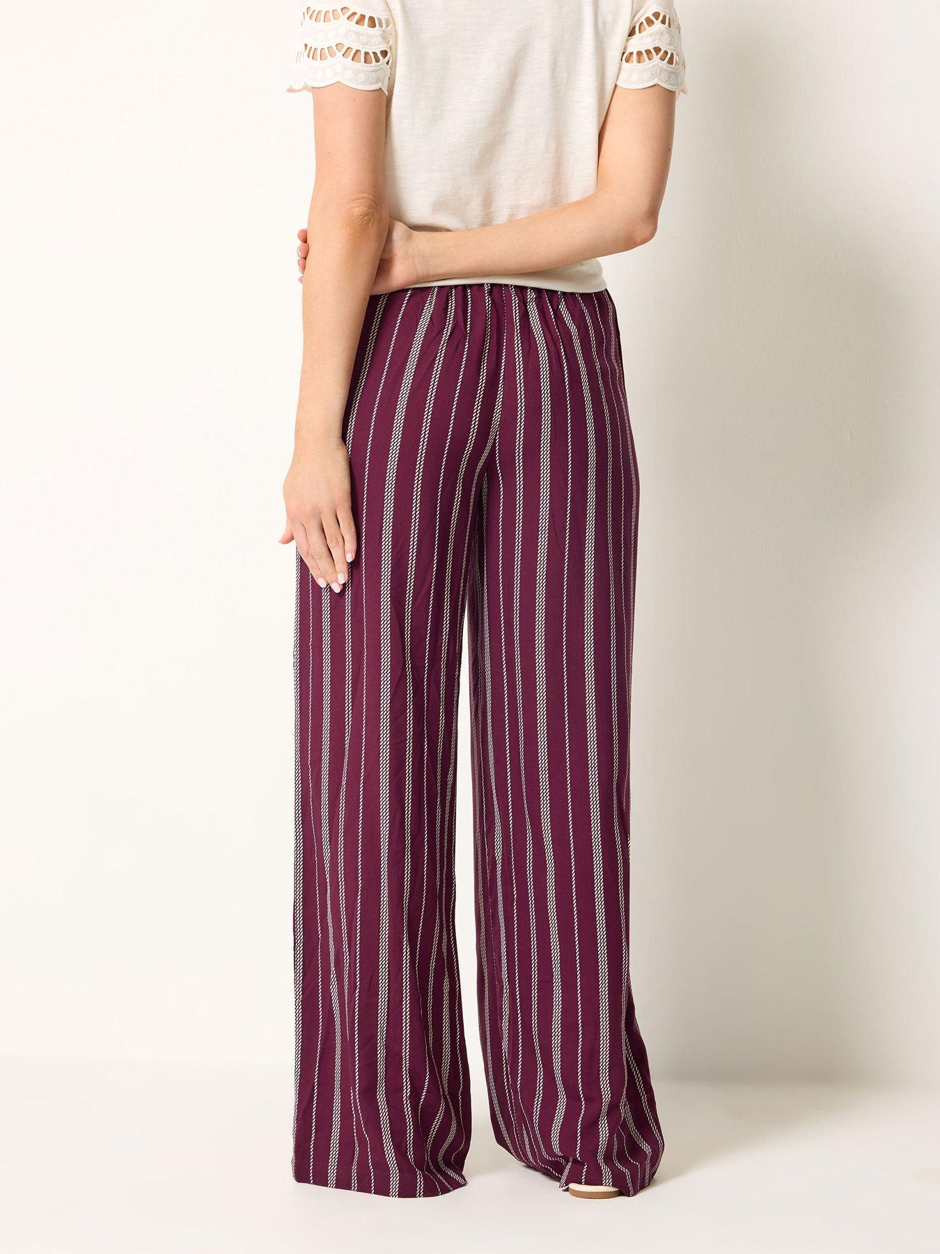 Image 2 of 4 of Long Tall Sally Twisted Rope Wide Leg Trousers 34" - Red