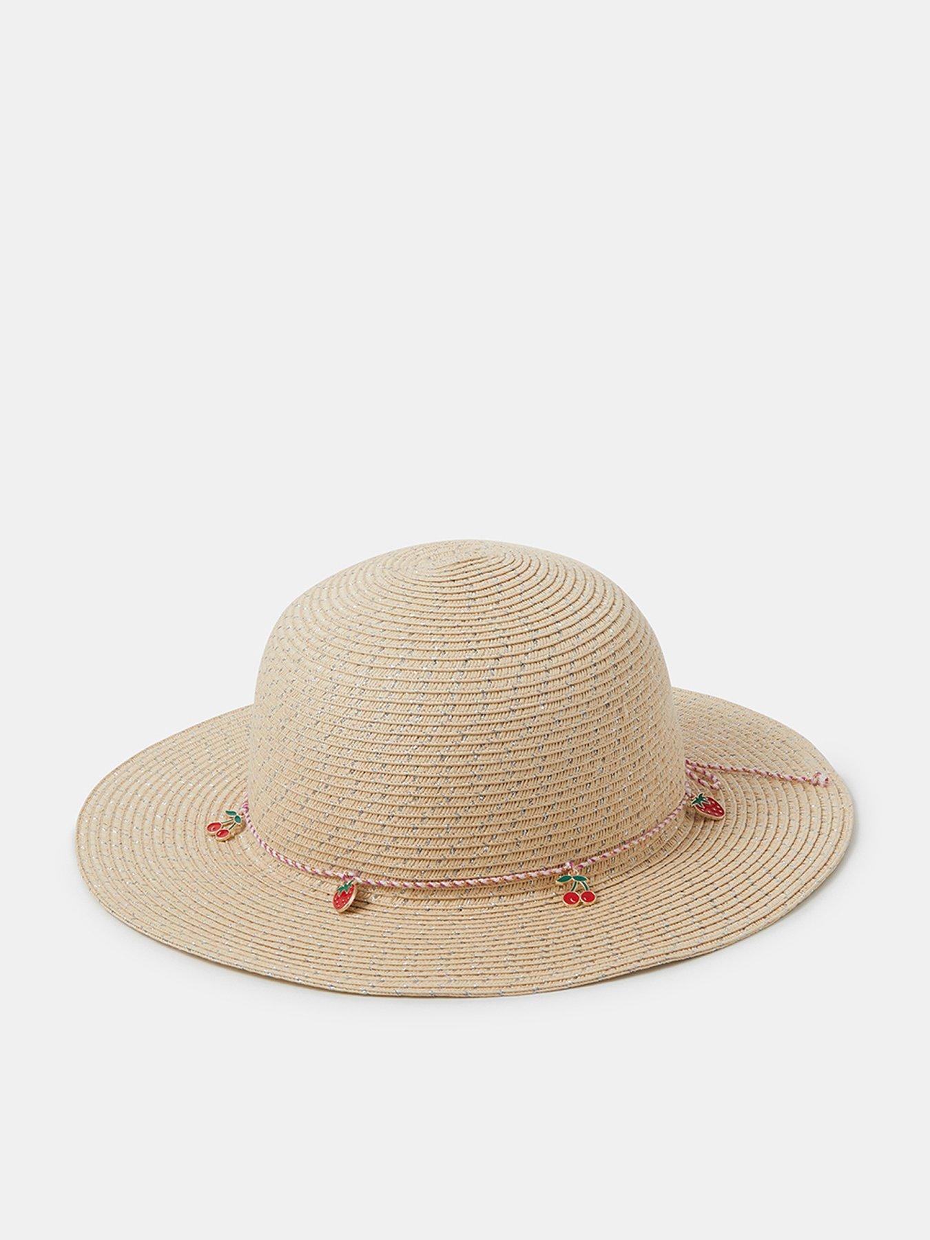 Image 1 of 4 of Accessorize Girls Cherry Floppy Hat - Beige