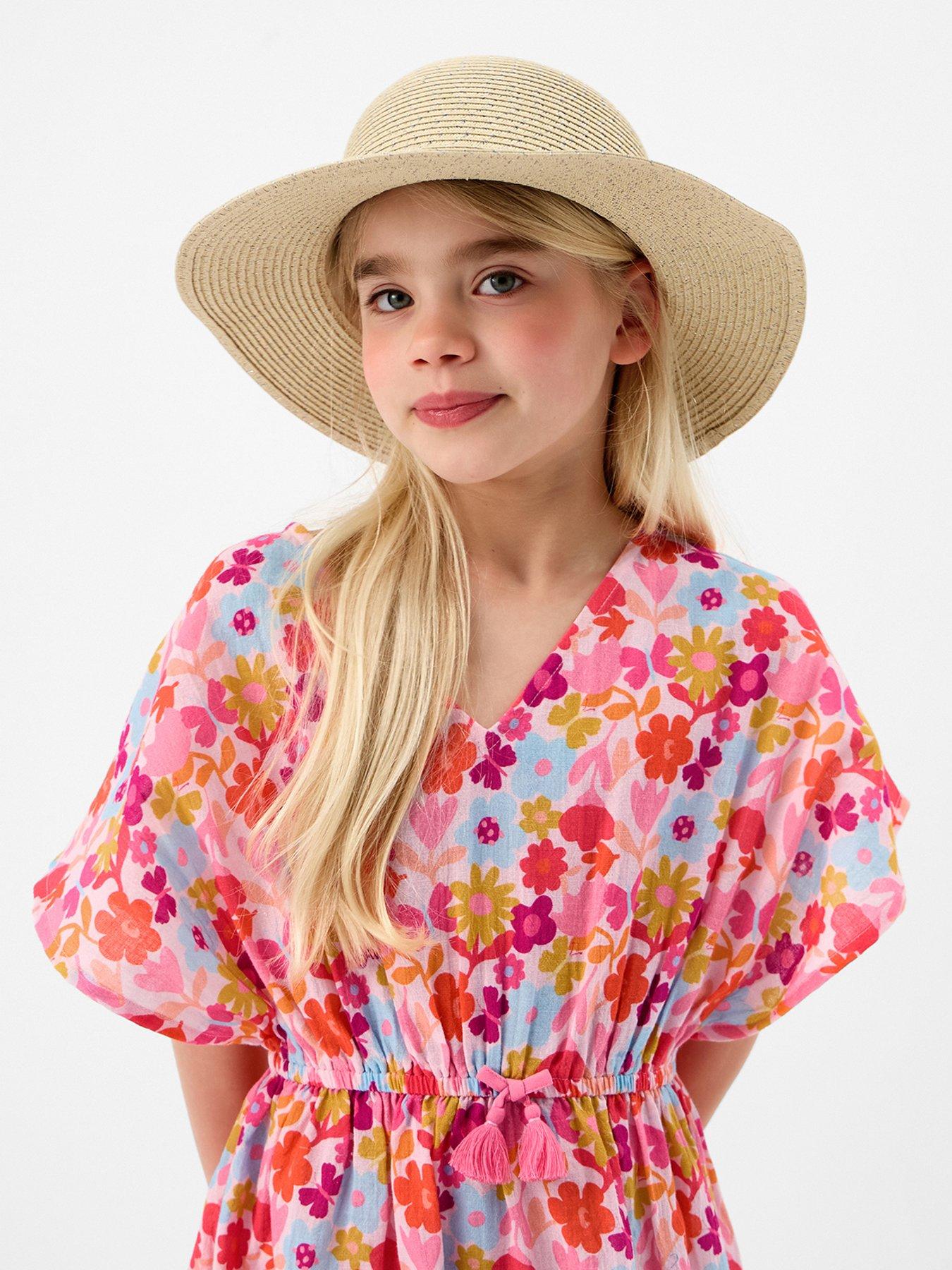 Image 2 of 4 of Accessorize Girls Cherry Floppy Hat - Beige
