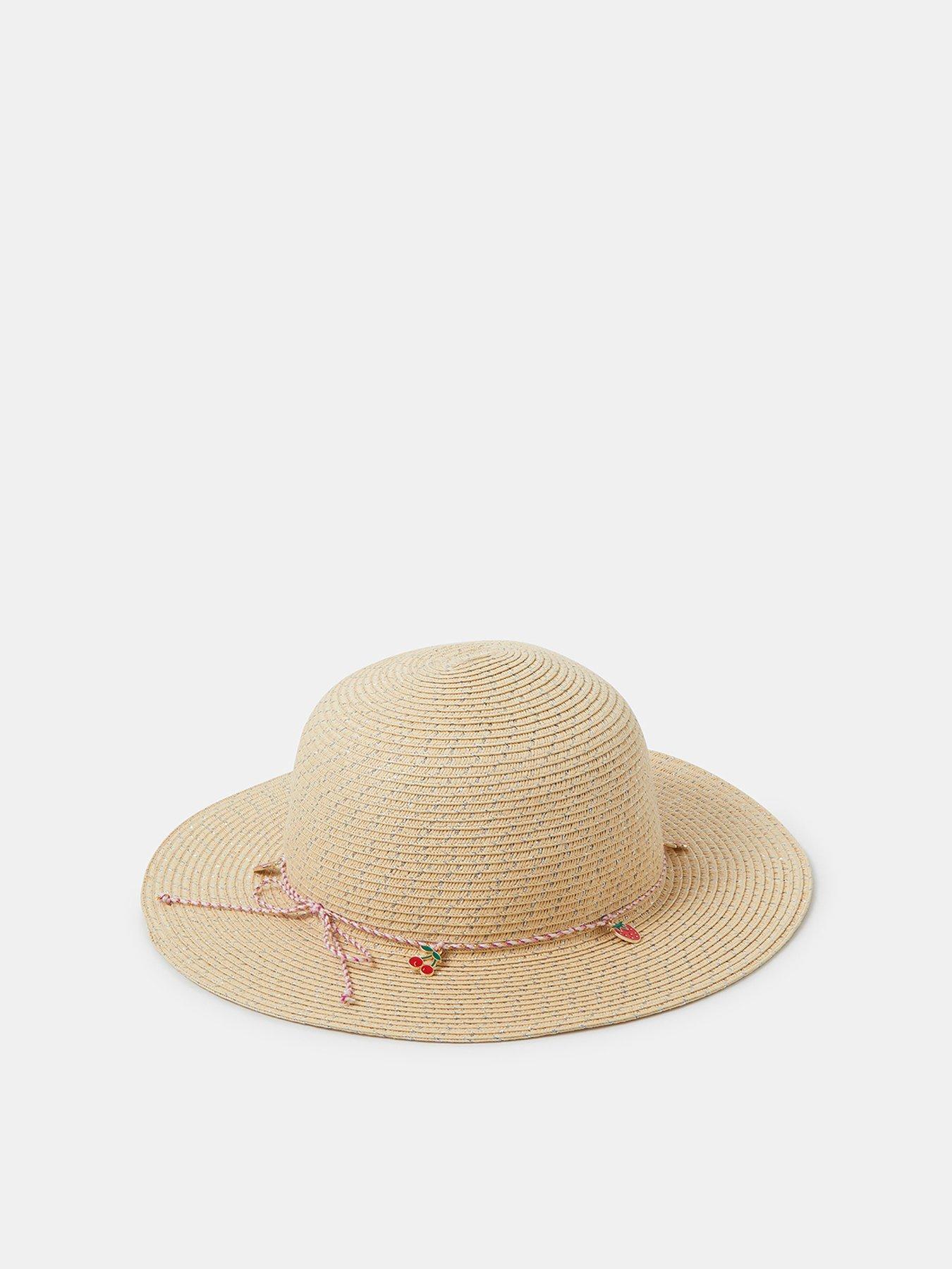 Image 3 of 4 of Accessorize Girls Cherry Floppy Hat - Beige