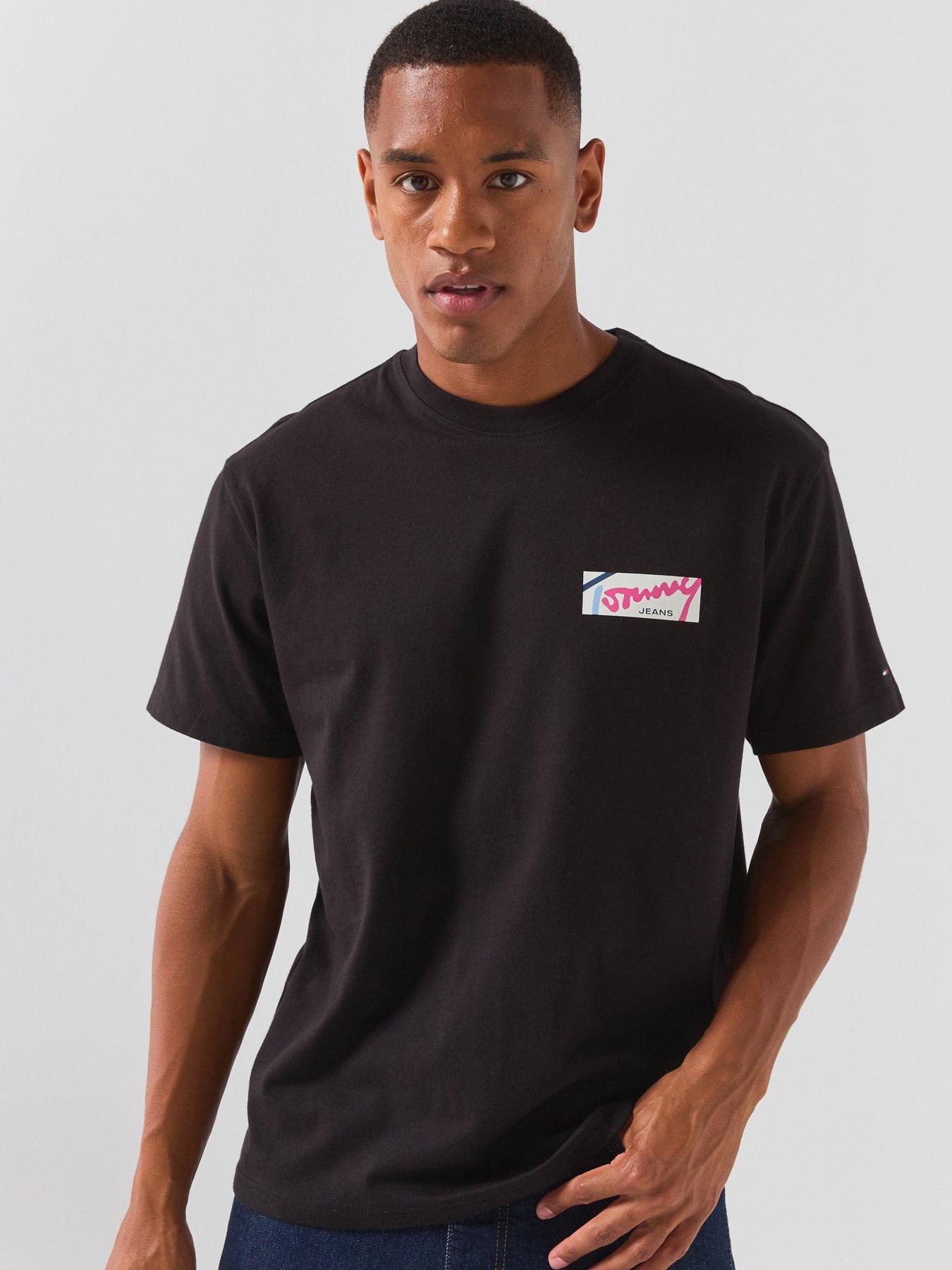 Image 2 of 6 of Tommy Jeans Relaxed Signature Back Graphic T-Shirt - Black