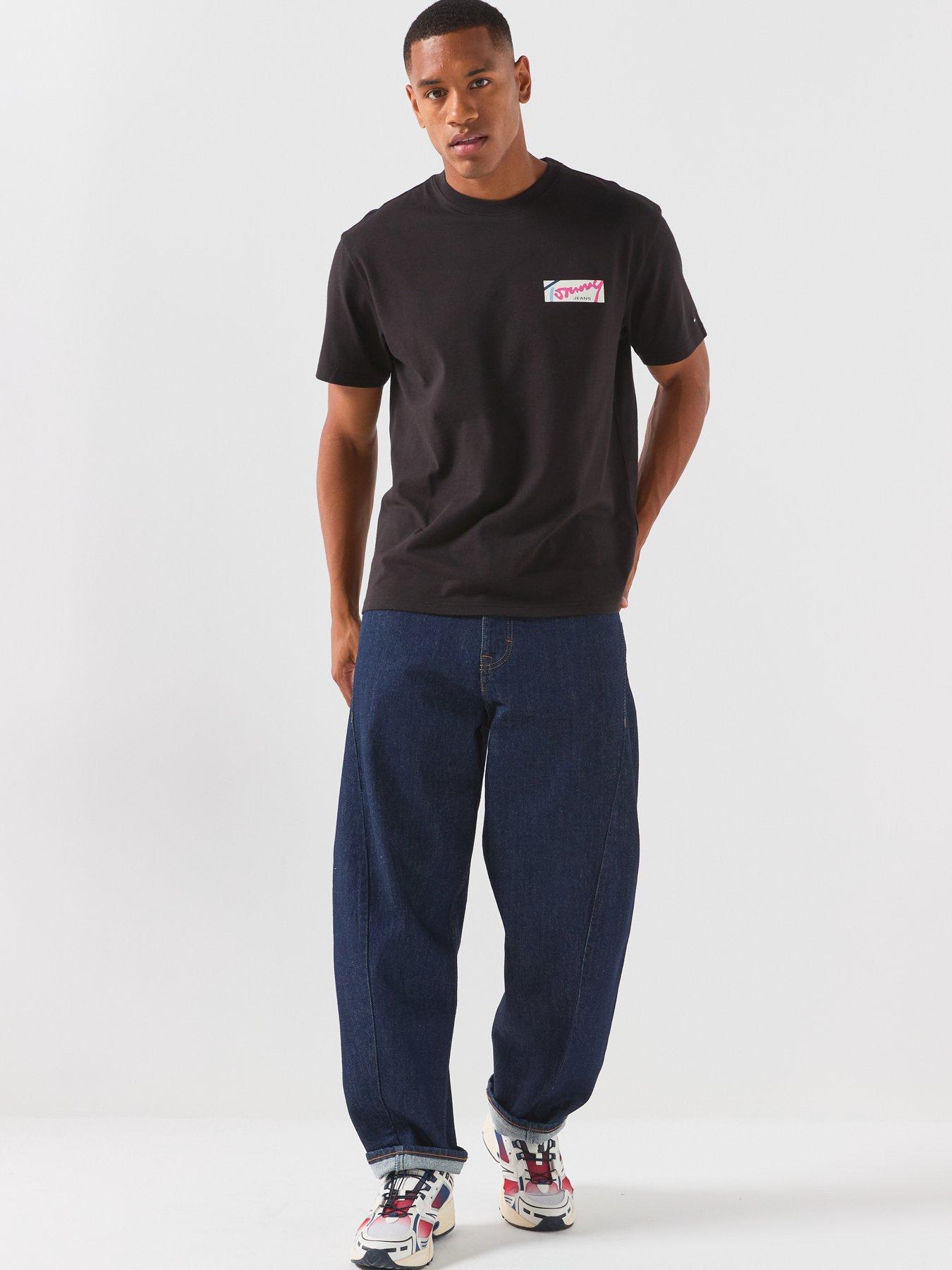 Image 3 of 6 of Tommy Jeans Relaxed Signature Back Graphic T-Shirt - Black