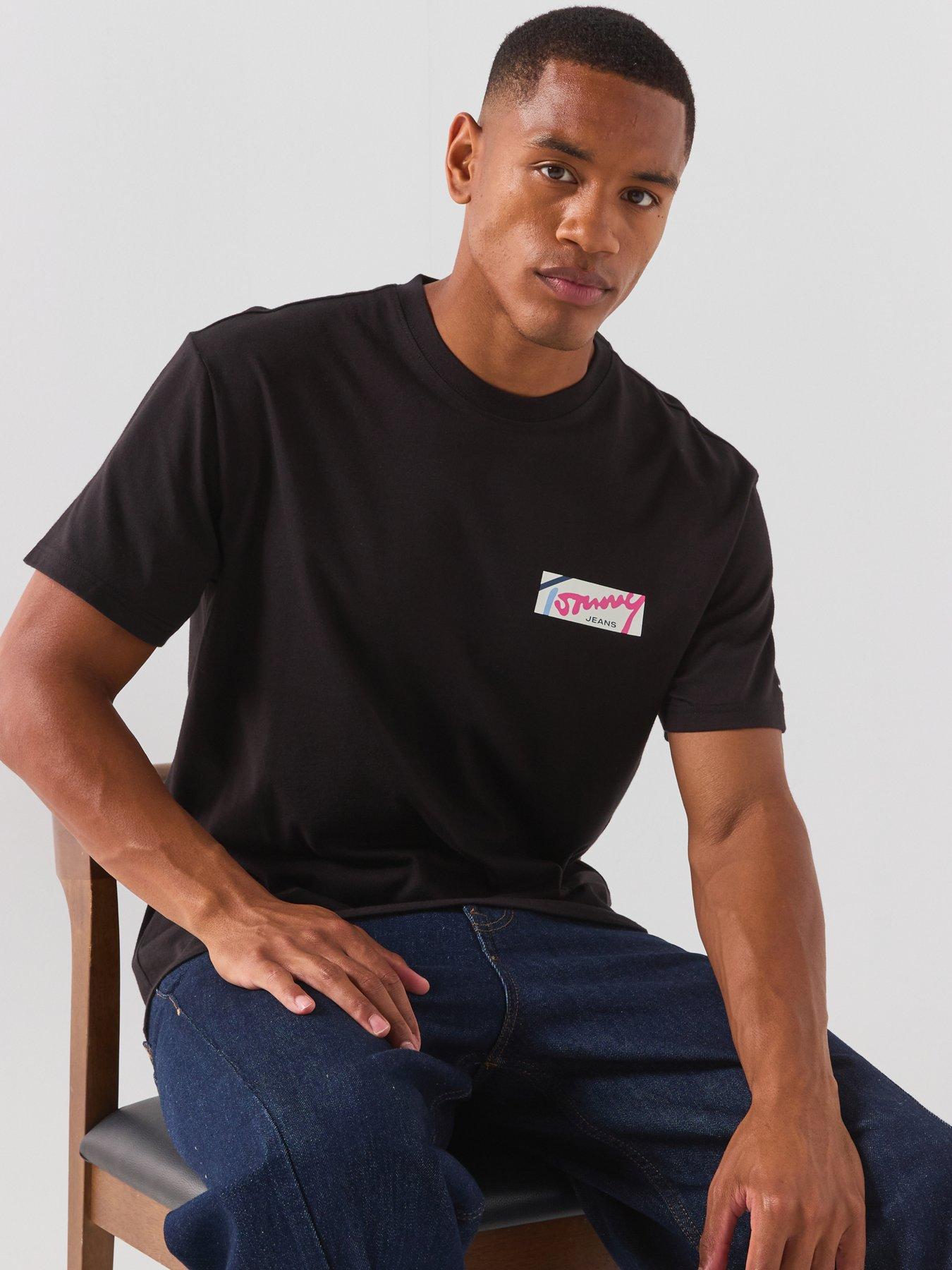 Image 6 of 6 of Tommy Jeans Relaxed Signature Back Graphic T-Shirt - Black