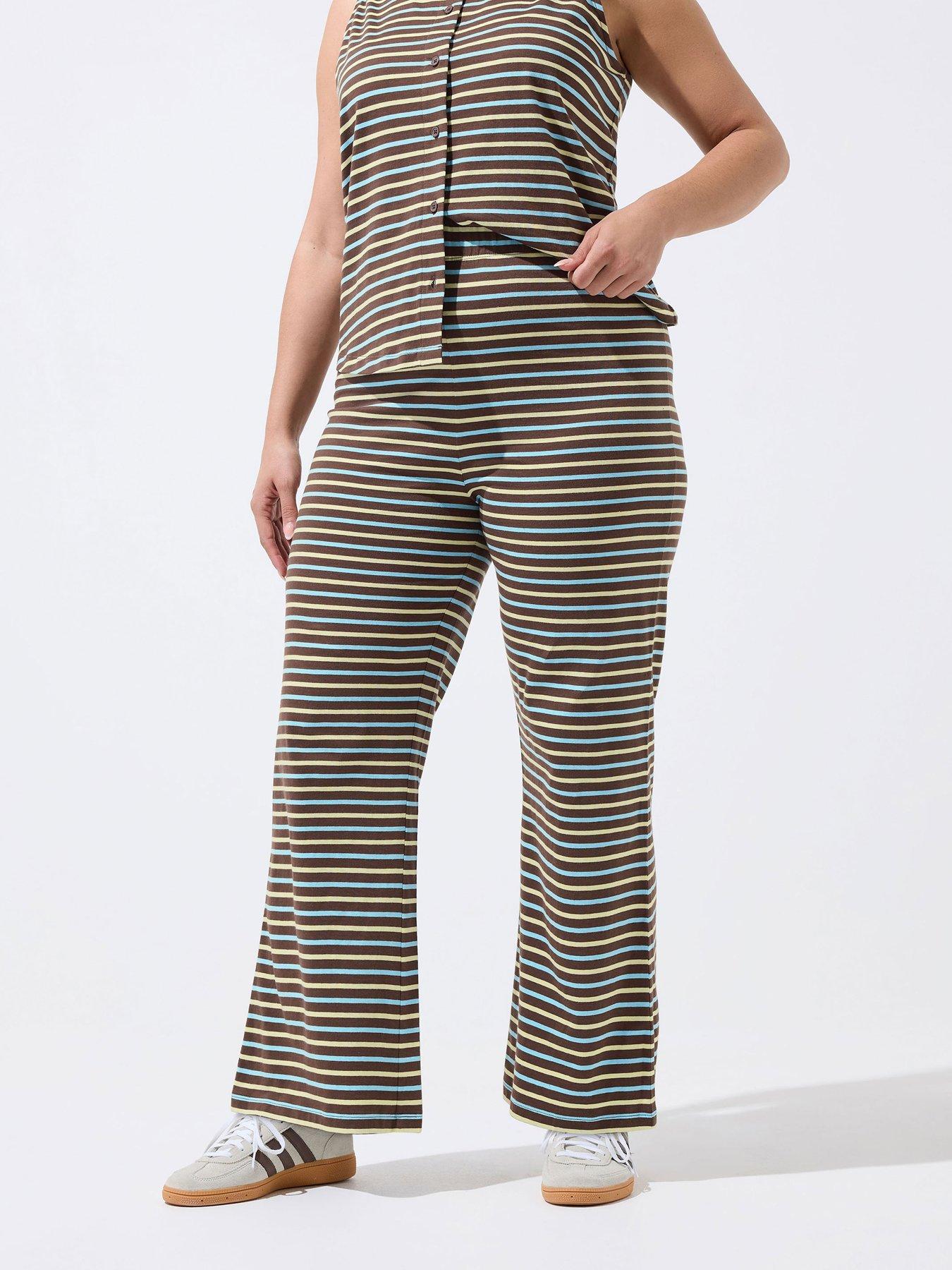 Yours Curve Stripe Trouser Co Ord
