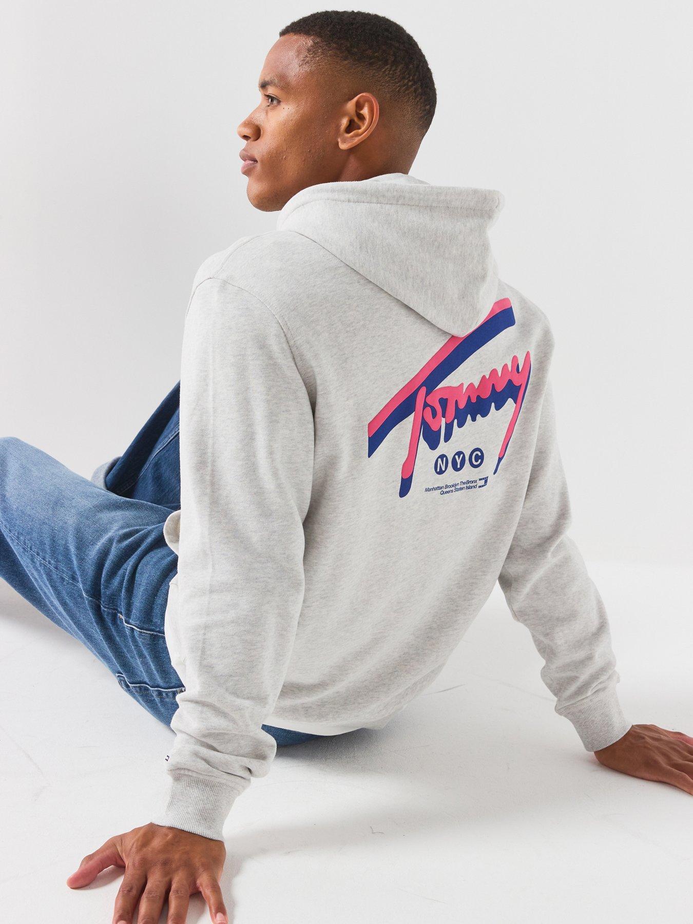 Tommy Jeans Nyc Signature Back Graphic Hoodie - Grey