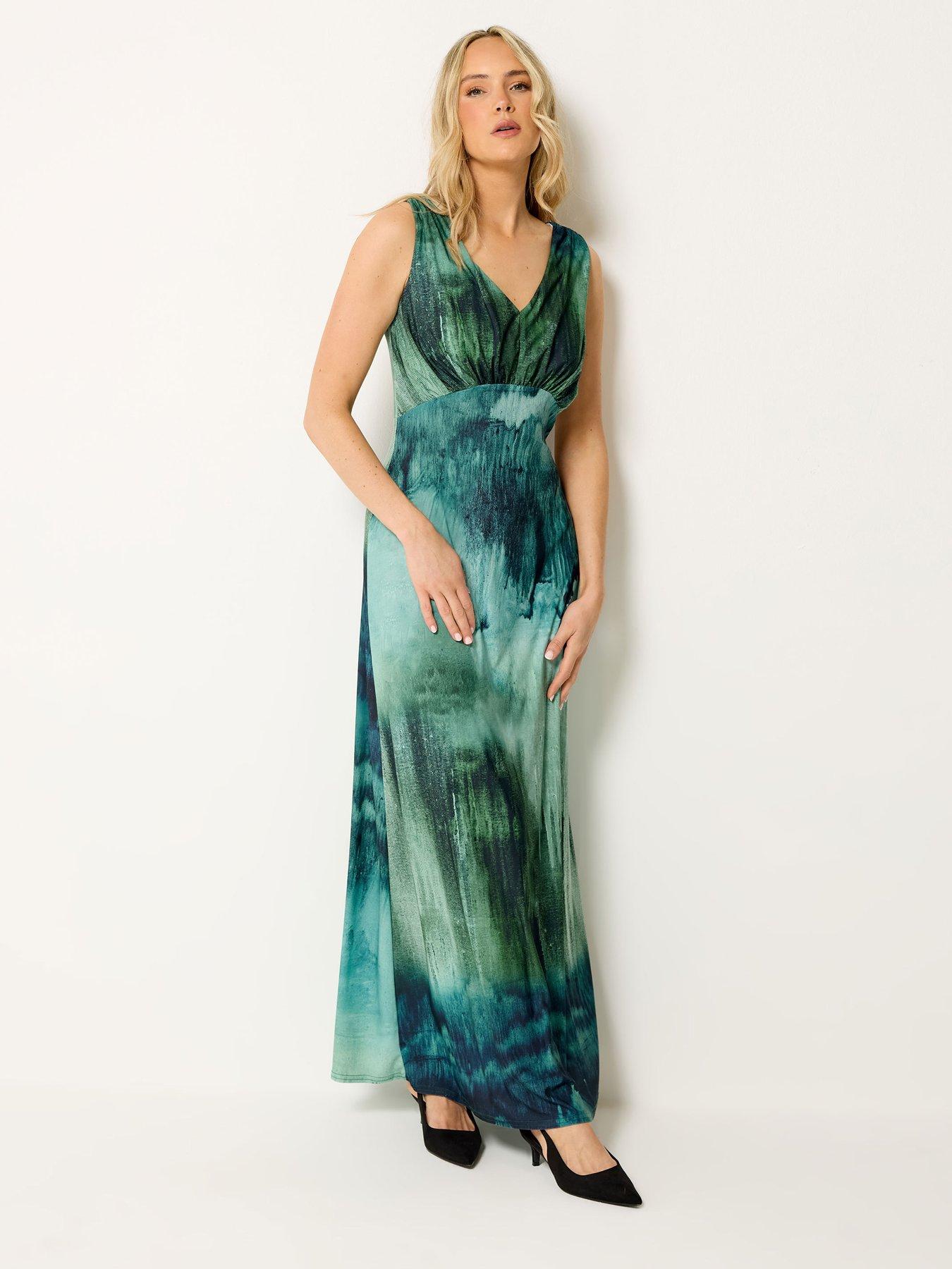 Image 1 of 4 of Long Tall Sally Ombre Scarf Maxi Dress - Teal