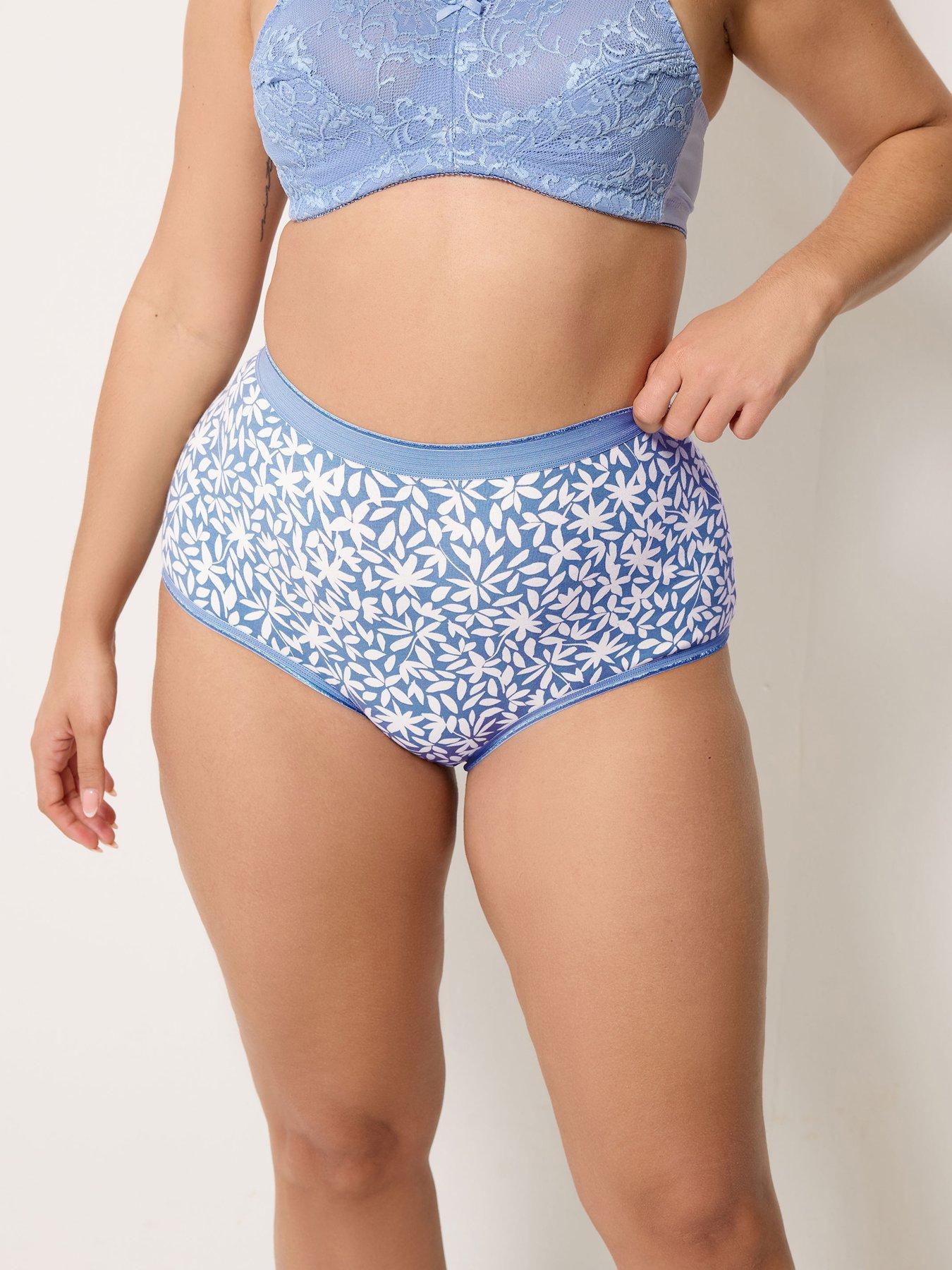 Image 3 of 4 of Yours Curve 5 Pack Leaf Print Full Briefs