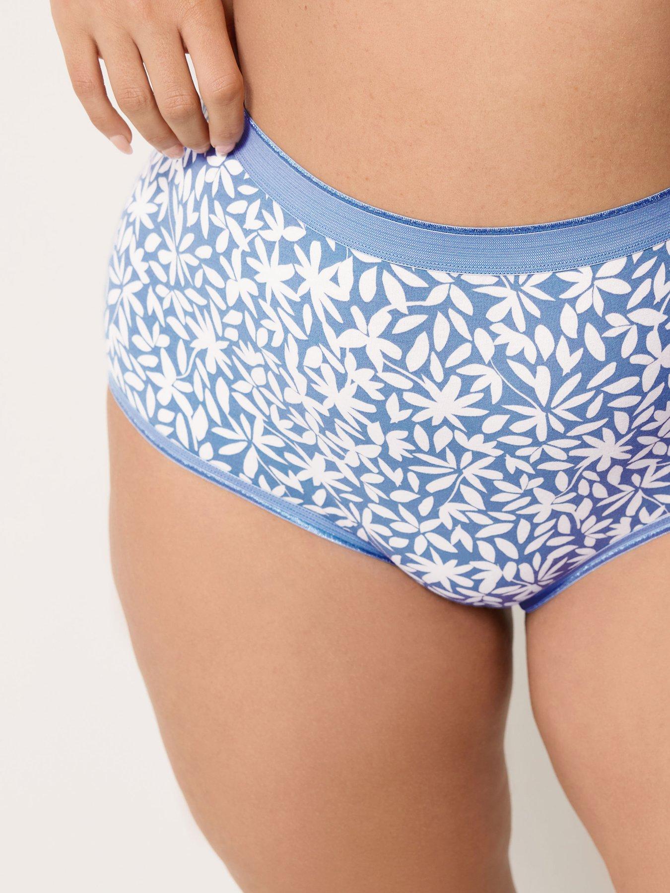 Image 4 of 4 of Yours Curve 5 Pack Leaf Print Full Briefs