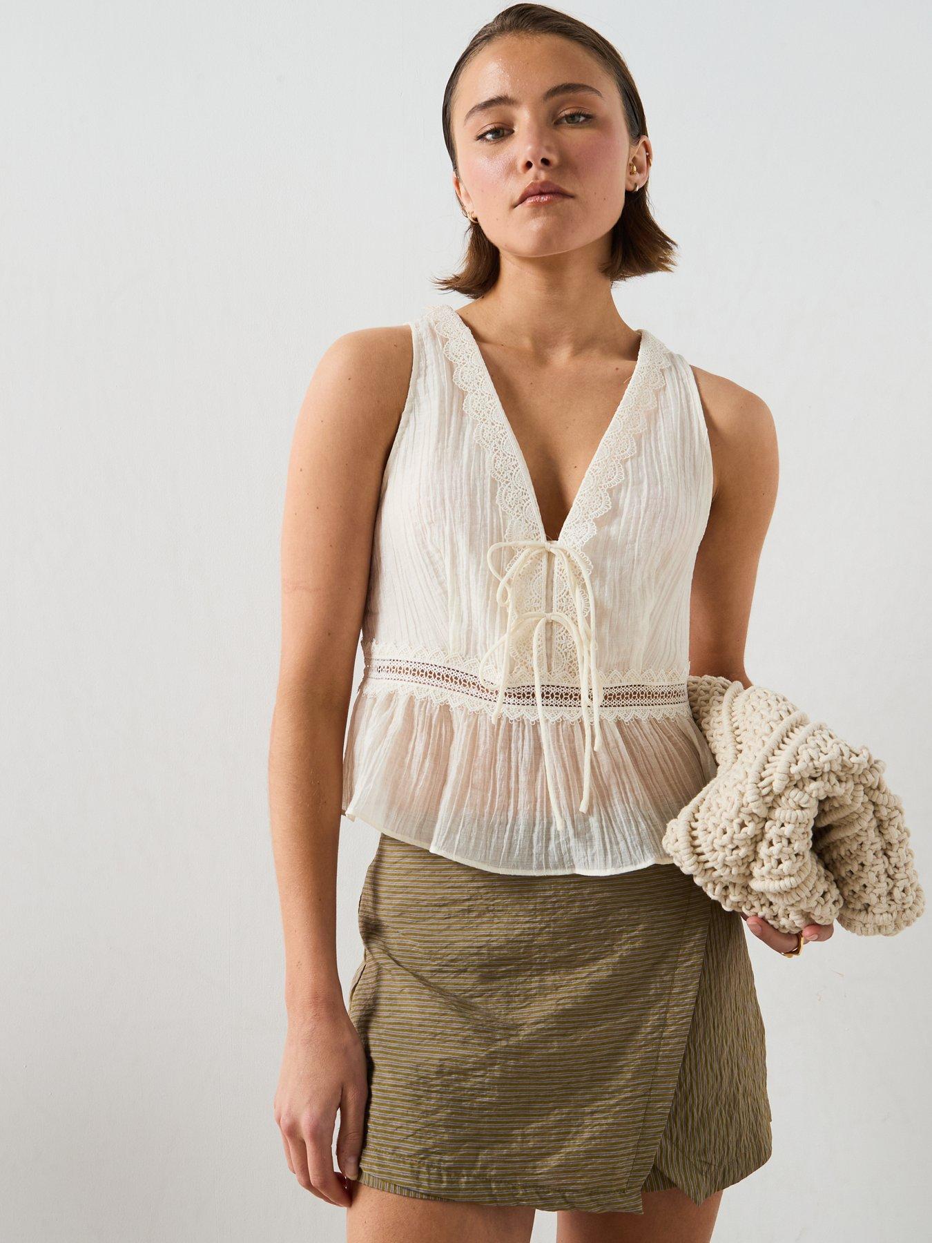 Image 4 of 5 of Mango Striped Skort - Green
