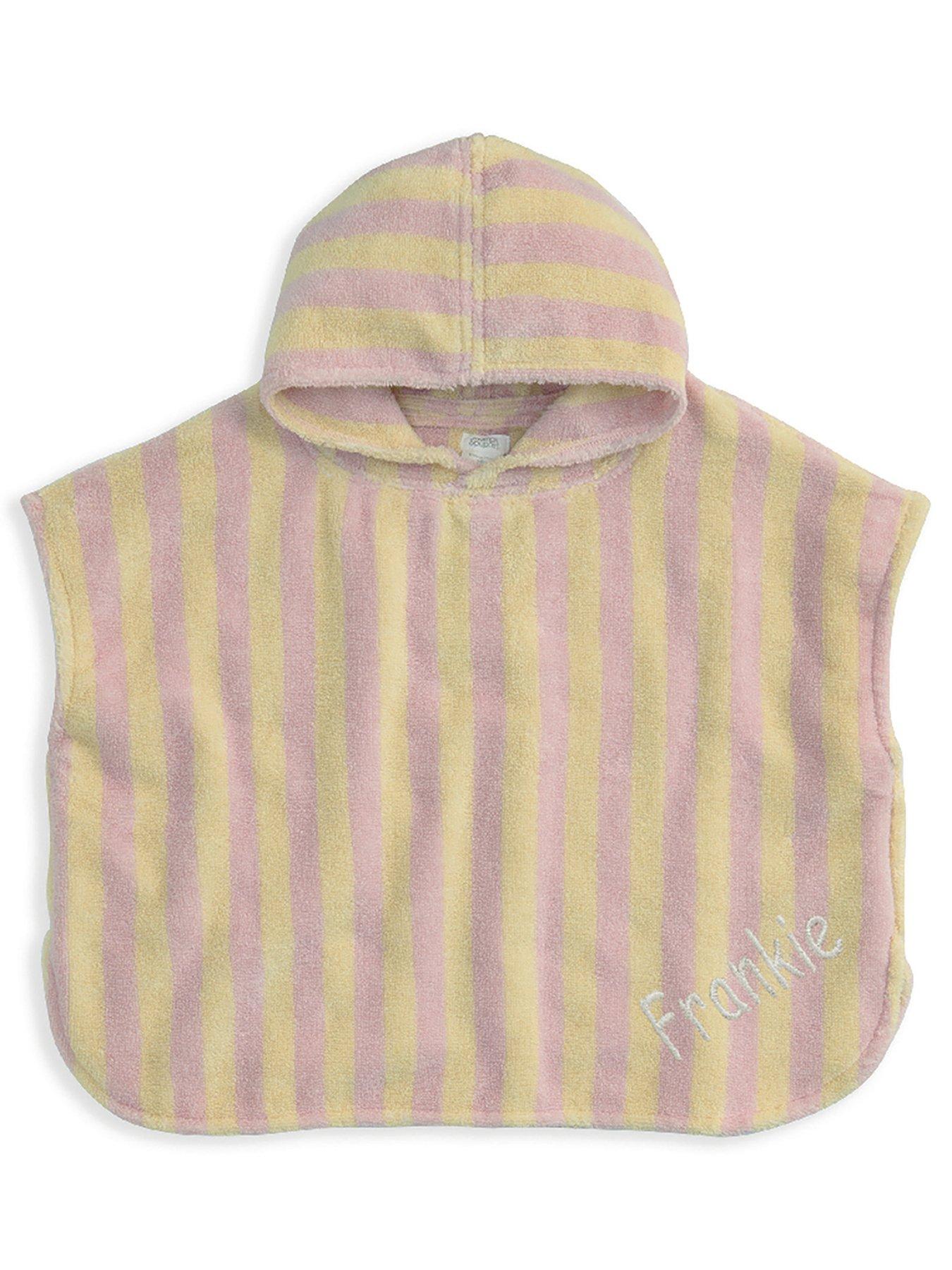 Image 2 of 2 of Mamas & Papas Baby Girls Stripe Towelling Poncho - Pink