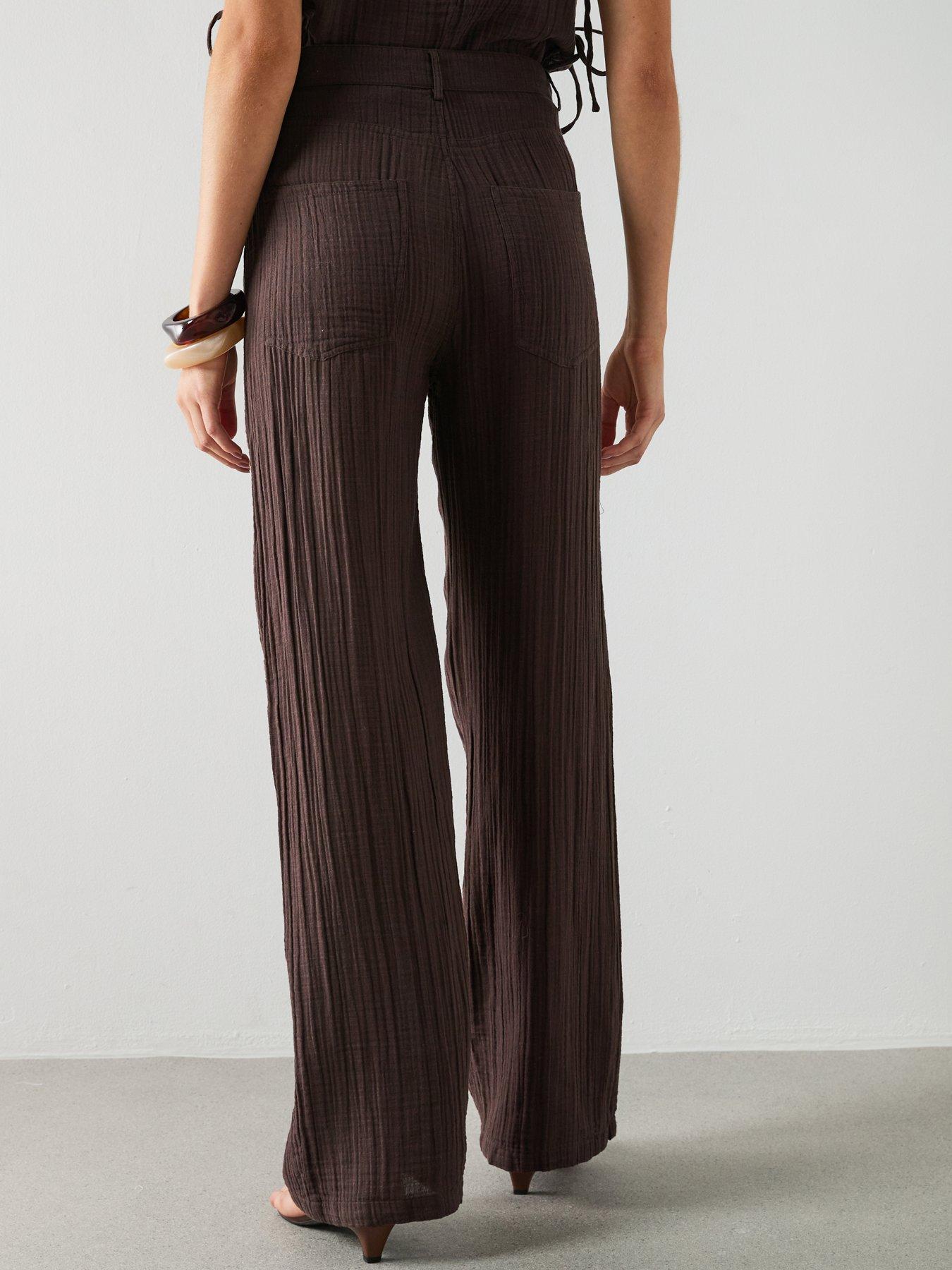 Image 2 of 6 of Mango Balloon Cotton Co-ord Trousers - Brown