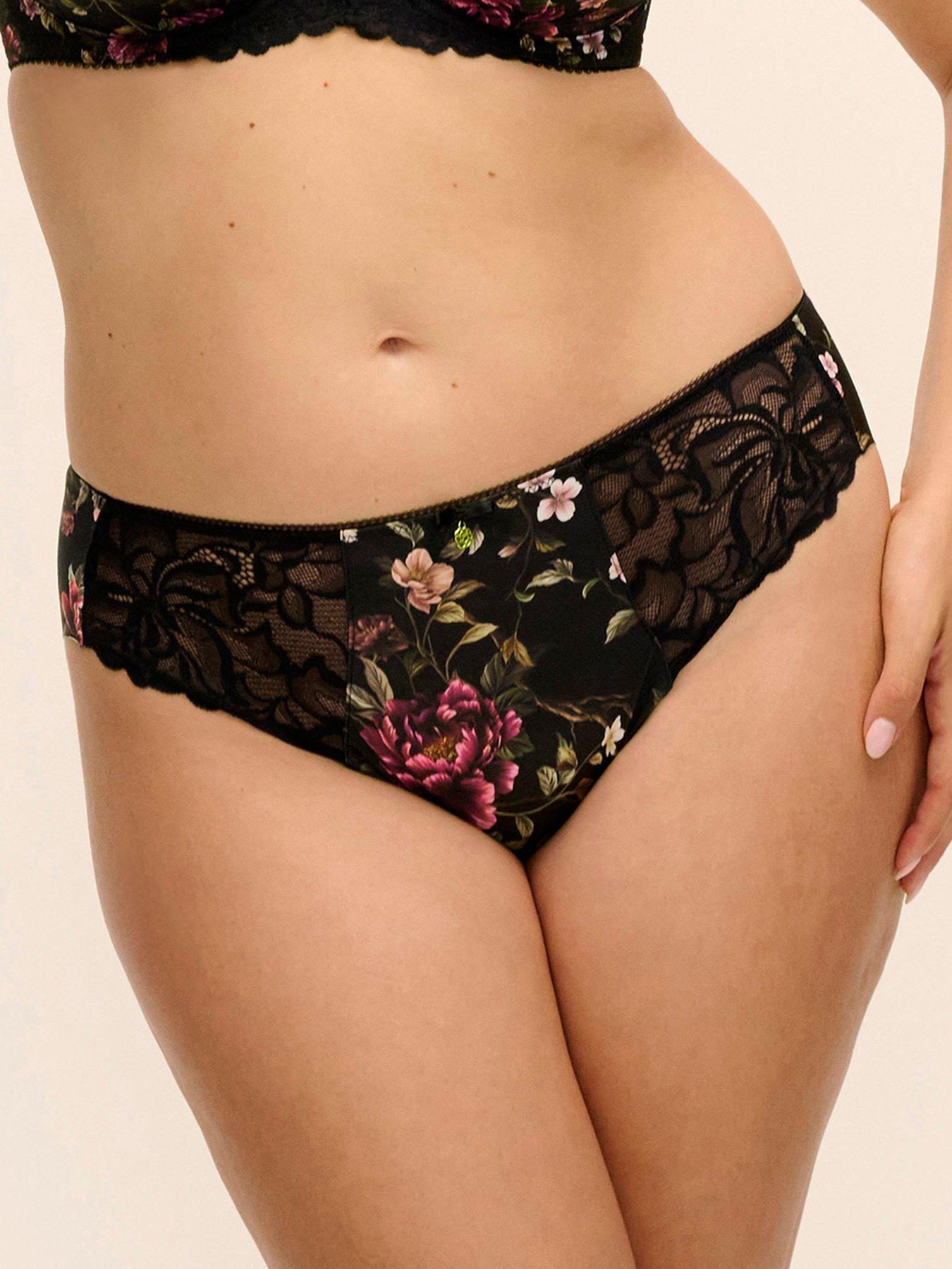 Image 3 of 4 of Fantasie Womens Jennie Floral Lace Full Briefs - Black Multi
