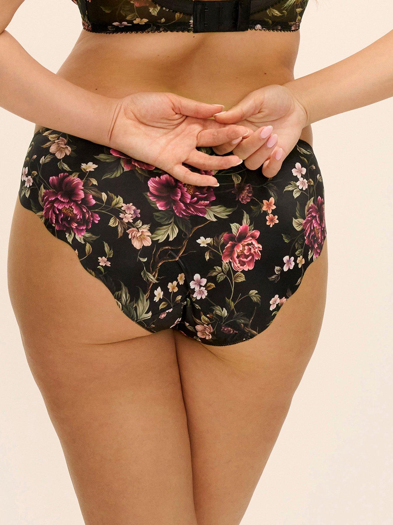 Image 4 of 4 of Fantasie Womens Jennie Floral Lace Full Briefs - Black Multi