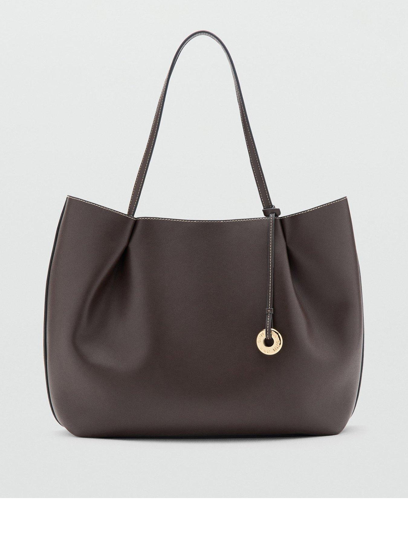Image 1 of 5 of Mango Isabel Large Shopper Bag - Brown