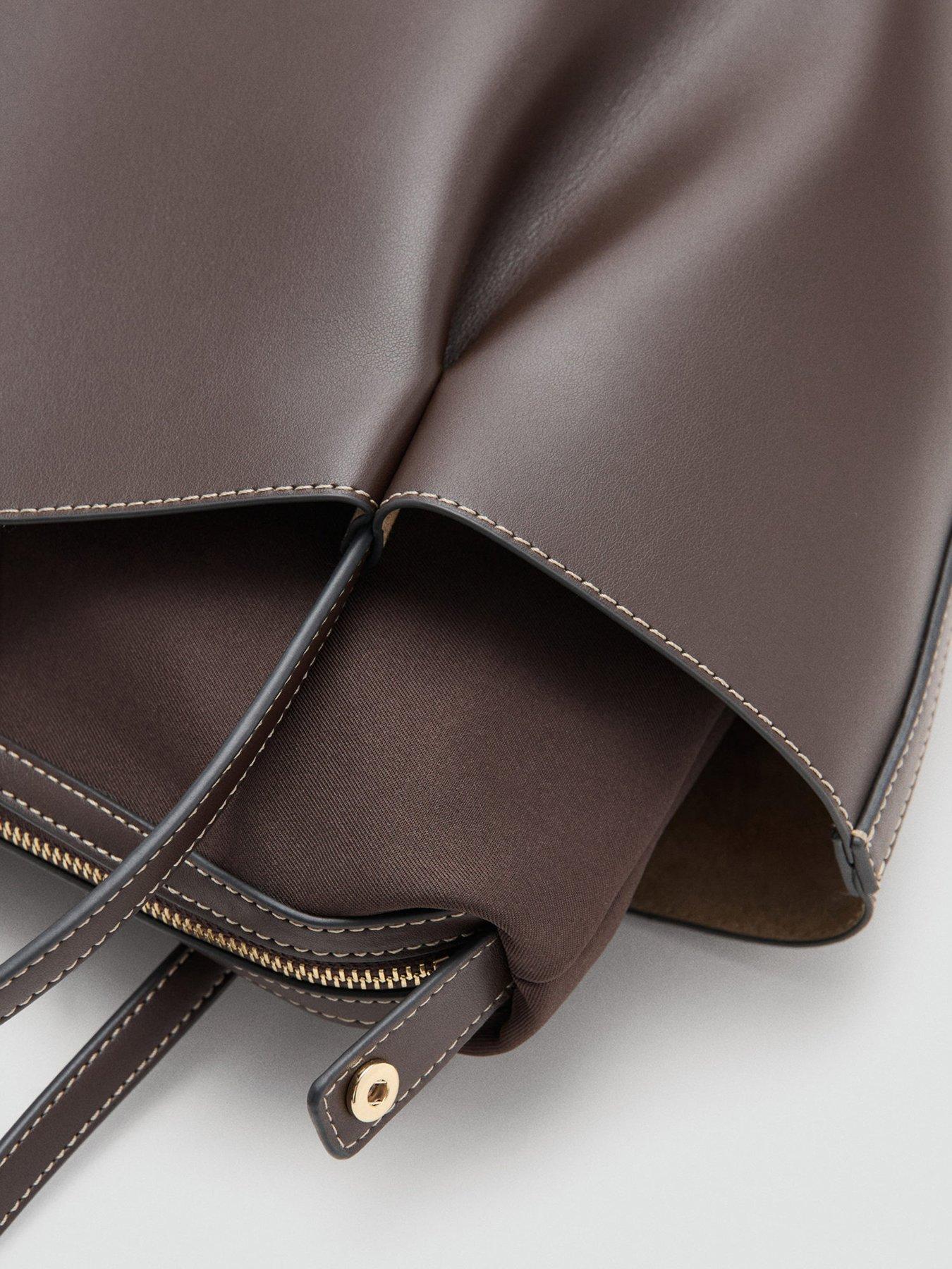 Image 5 of 5 of Mango Isabel Large Shopper Bag - Brown