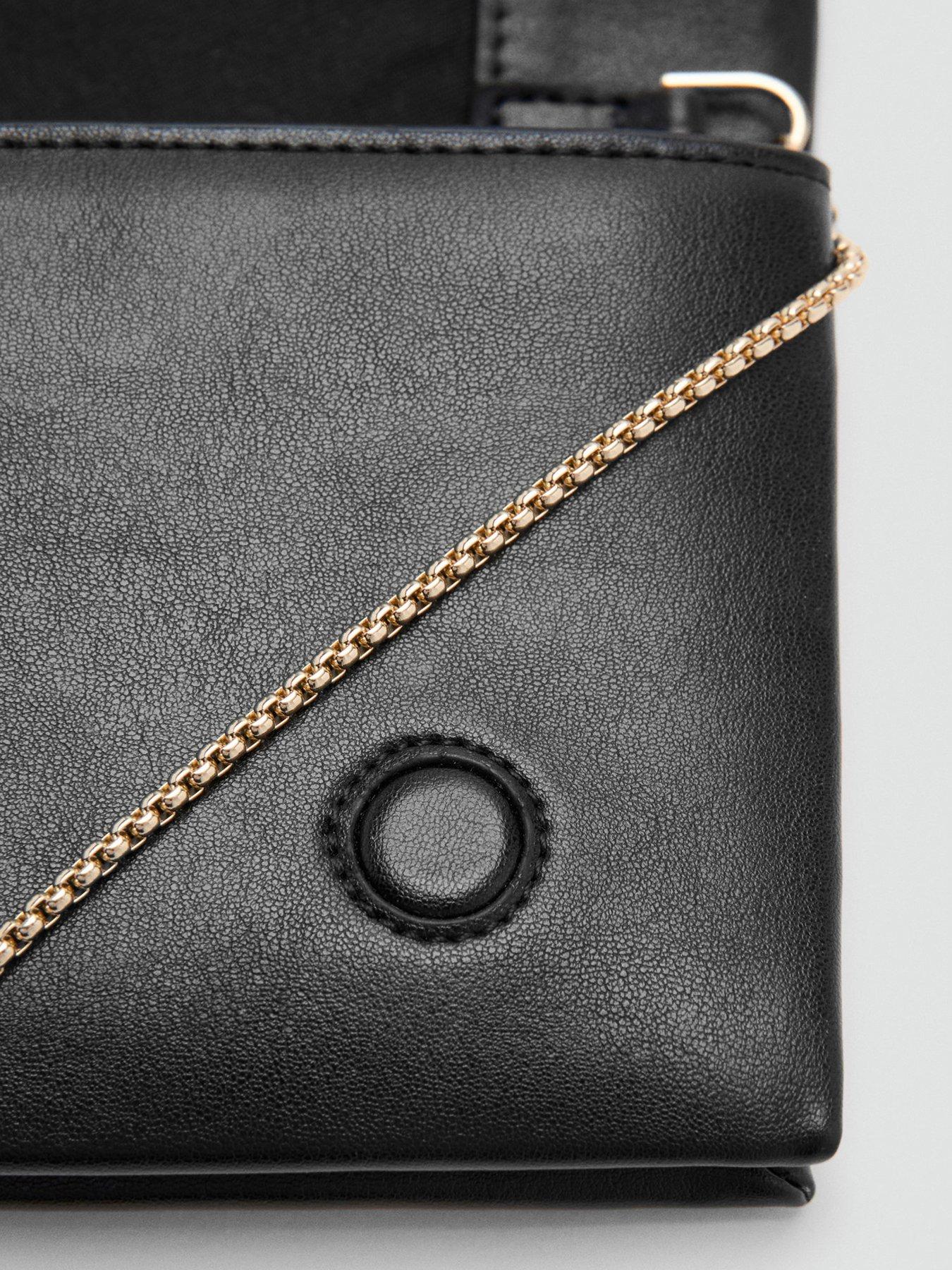 Image 4 of 5 of Mango Gold Chain Shoulder Bag - Black