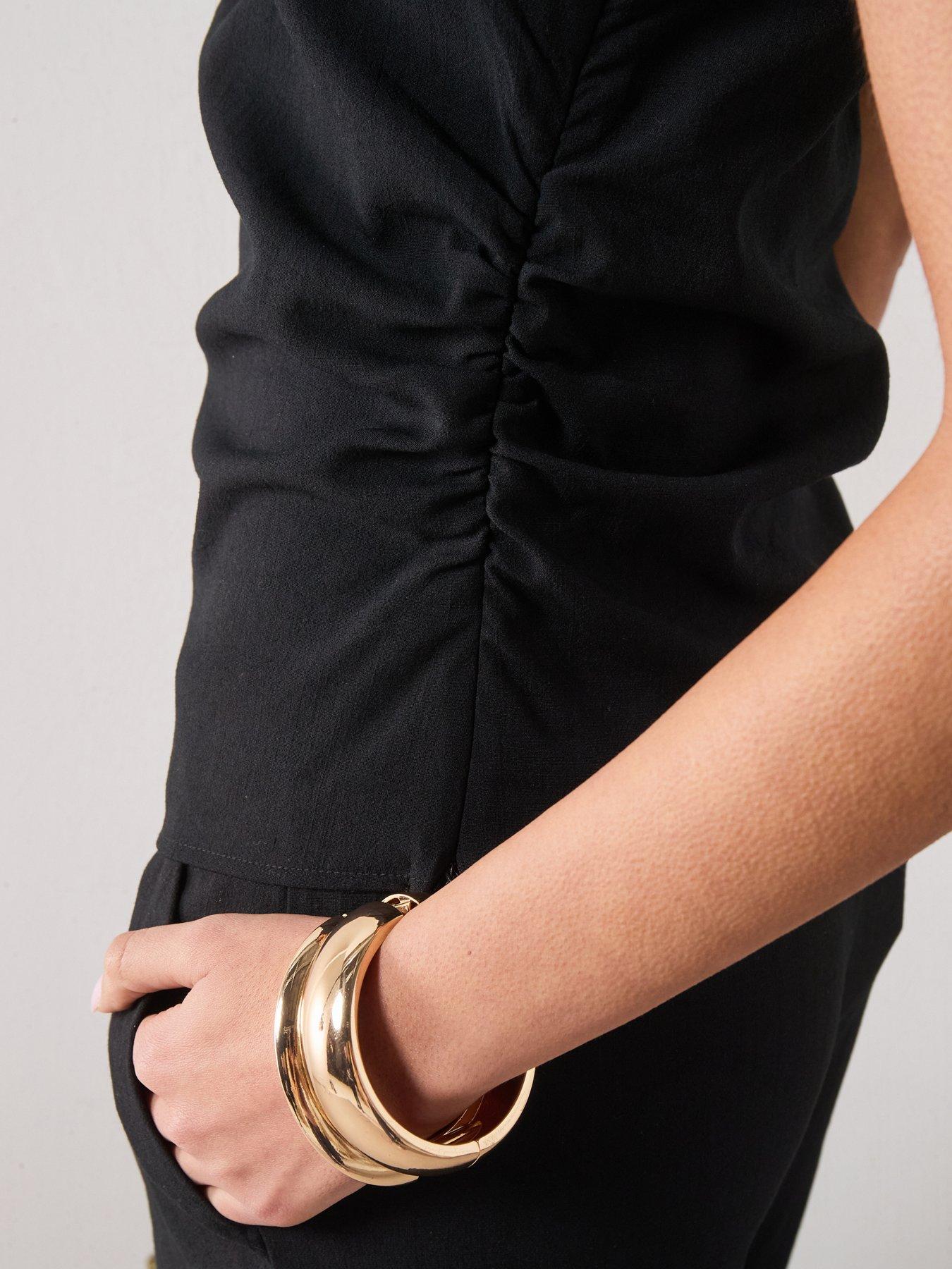 Image 6 of 6 of Mango Square-neck Co-ord Strappy Top - Black