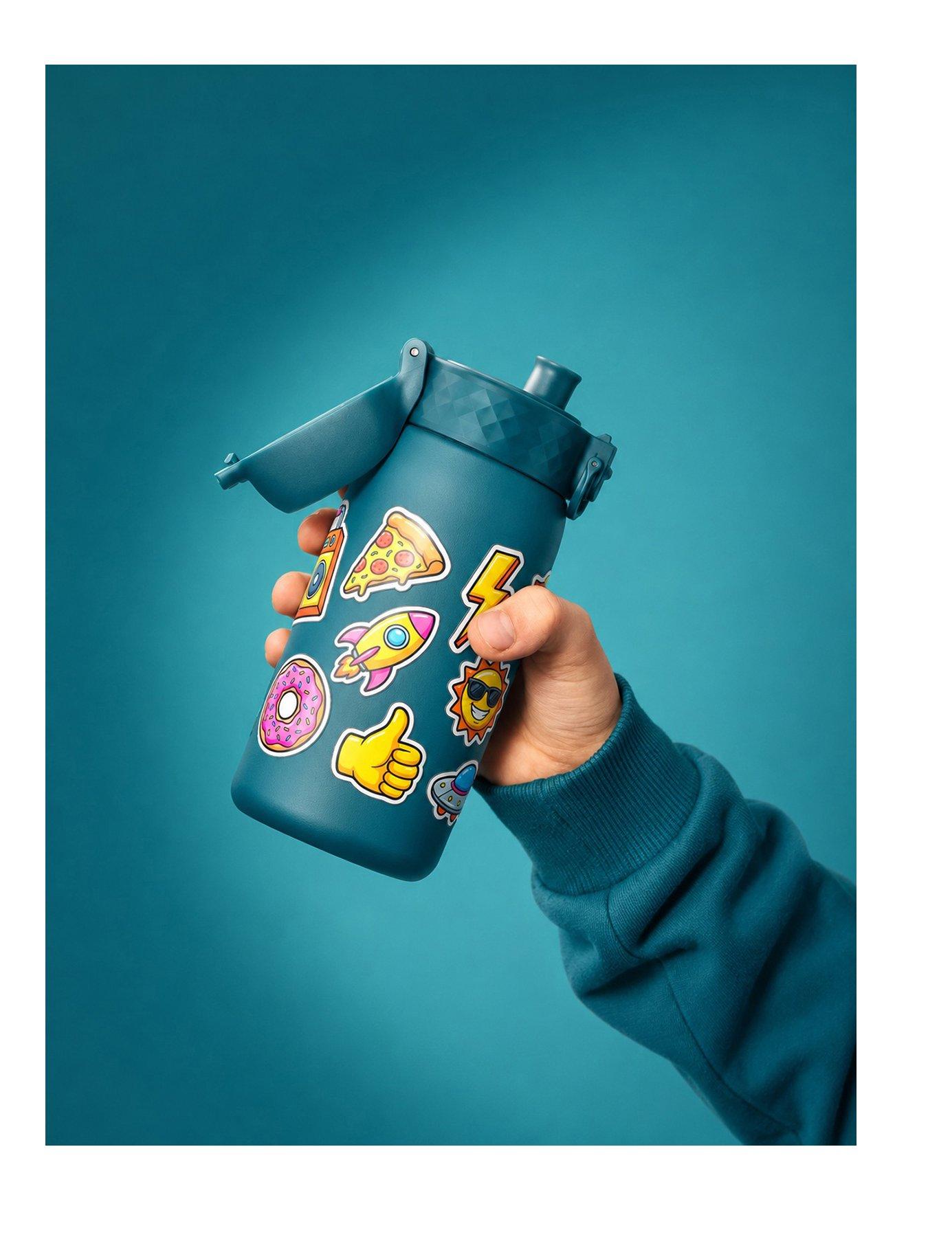 Ion8 Leak Proof Kids Water Bottle, Stainless Steel, Stickers, 400ml (13oz)