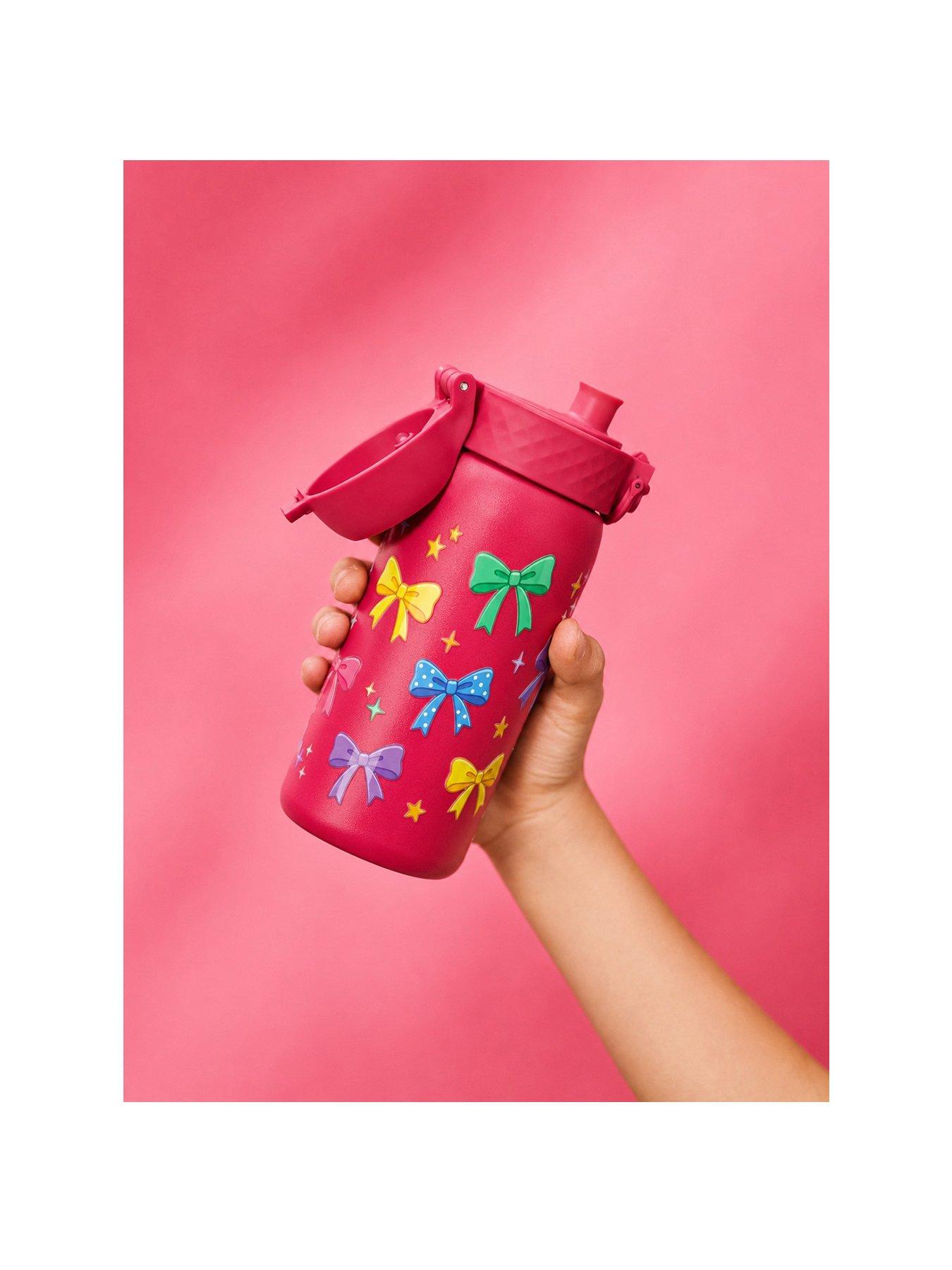 Ion8 Leak Proof Kids Water Bottle, Stainless Steel, Bows, 400ml (13oz)