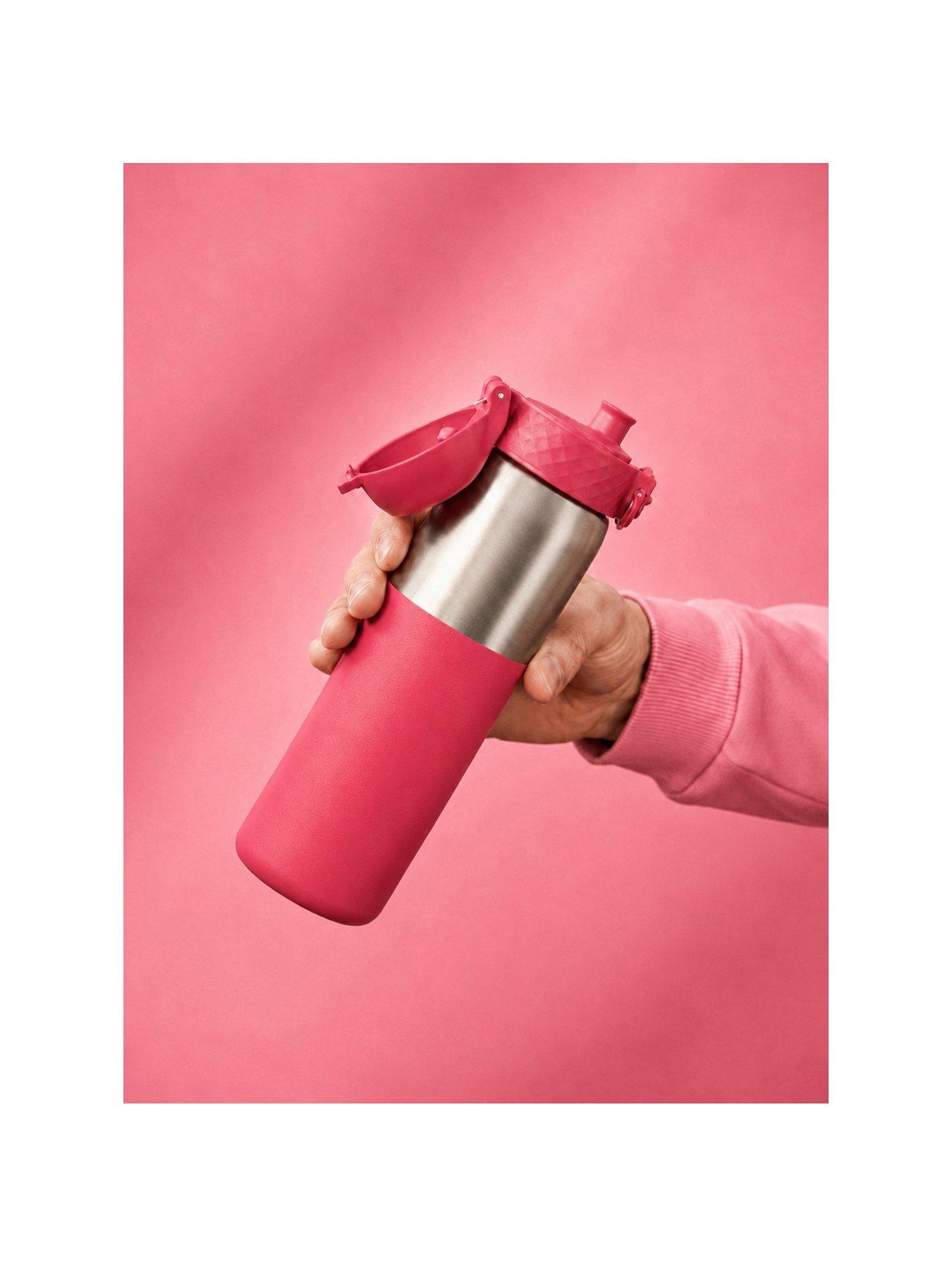 Ion8 Leak Proof Slim Water Bottle, Stainless Steel, Viva Magenta, 600ml (20oz)