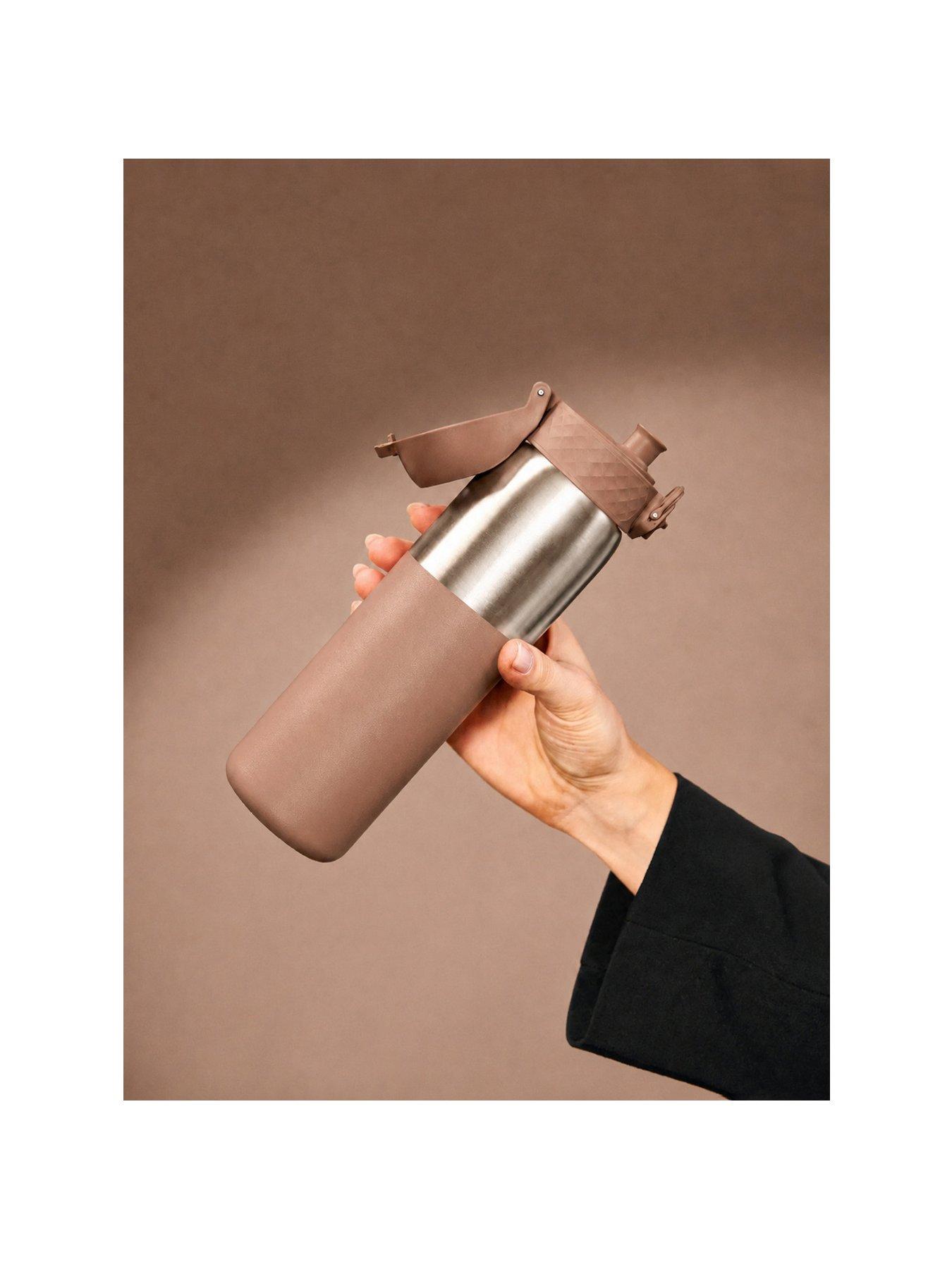 Ion8 Leak Proof Slim Water Bottle, Stainless Steel, Mocha Mousse, 600ml (20oz)