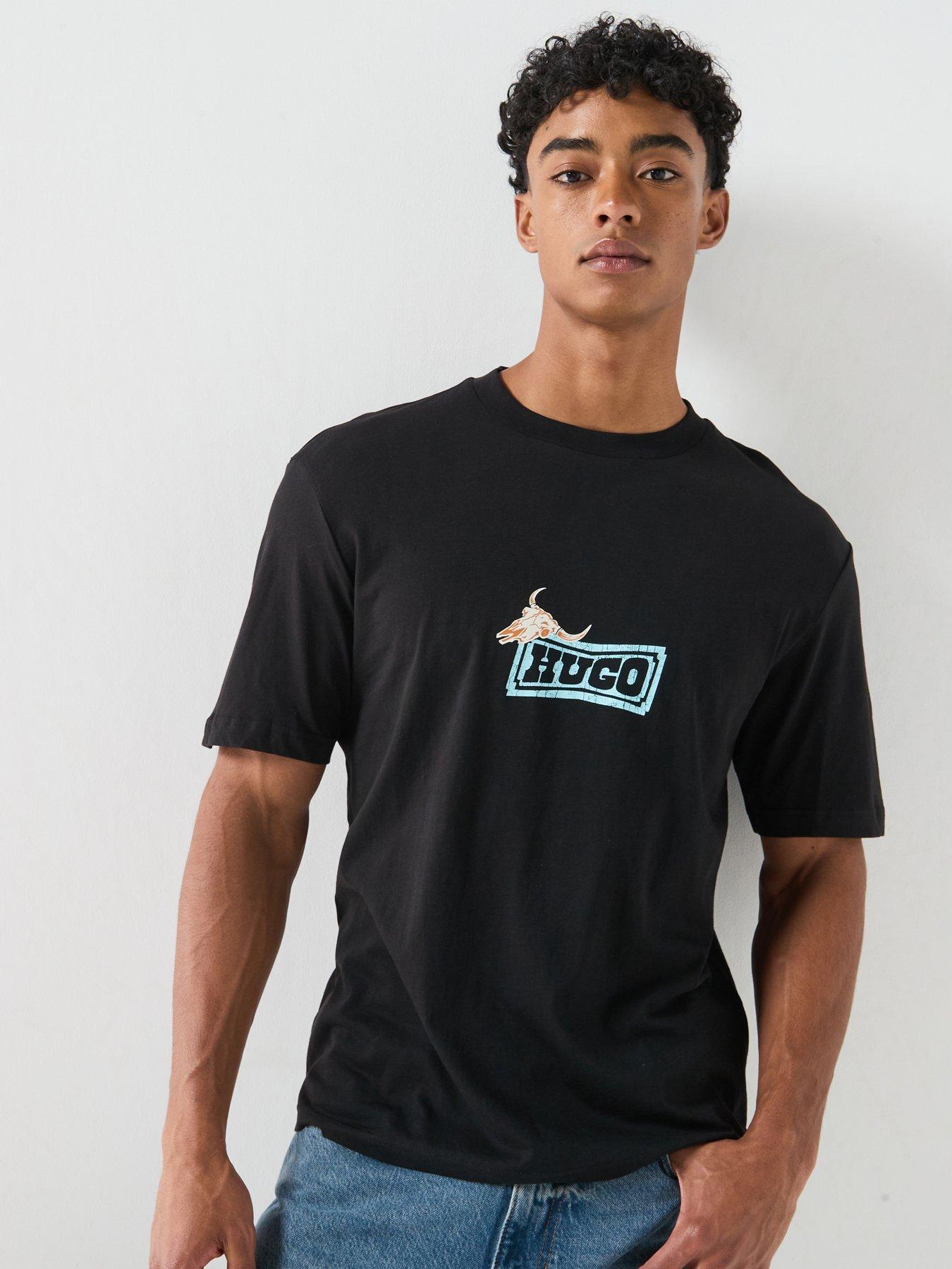 HUGO Blue Nadero Western Graphic T-Shirt - Black