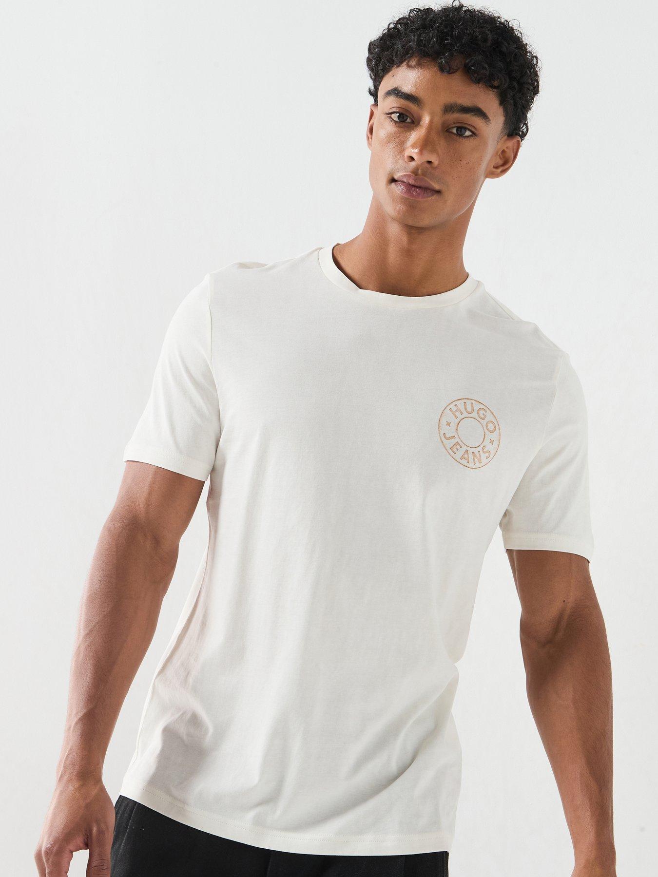 Image 1 of 6 of HUGO Blue Nemodo Graphic T-Shirt - White