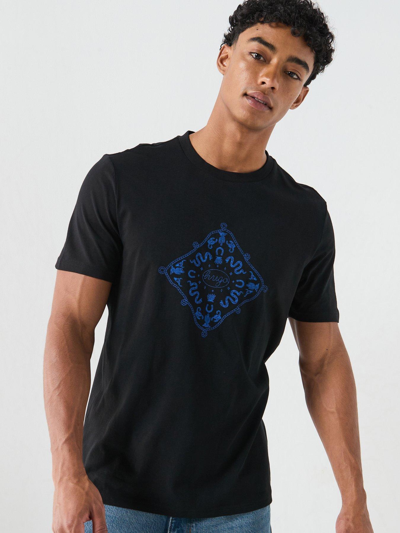 HUGO Blue Nerberri Graphic T-Shirt - Black
