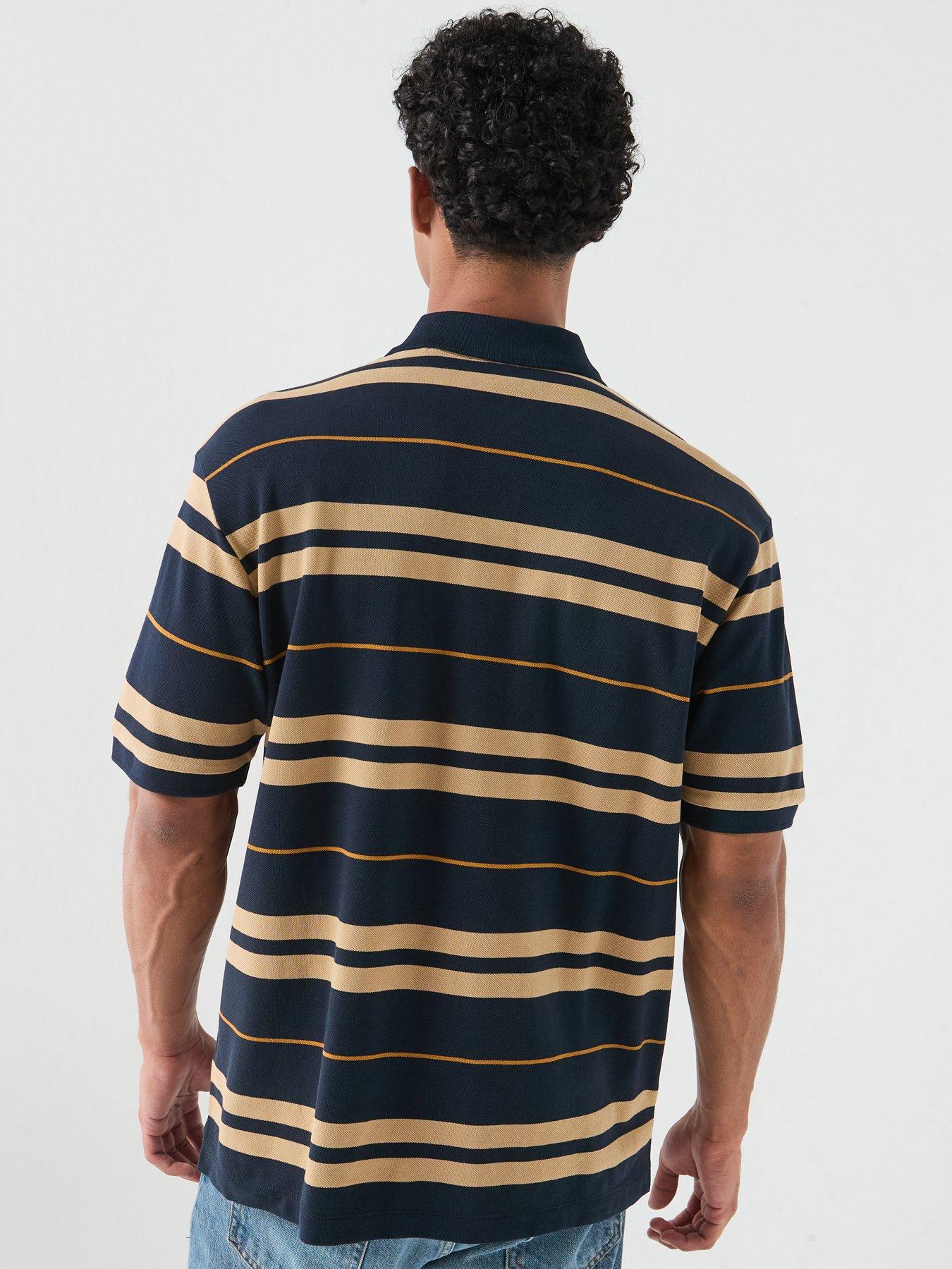 Image 2 of 6 of HUGO Blue Nivarsolo Stripe Polo Shirt - Navy
