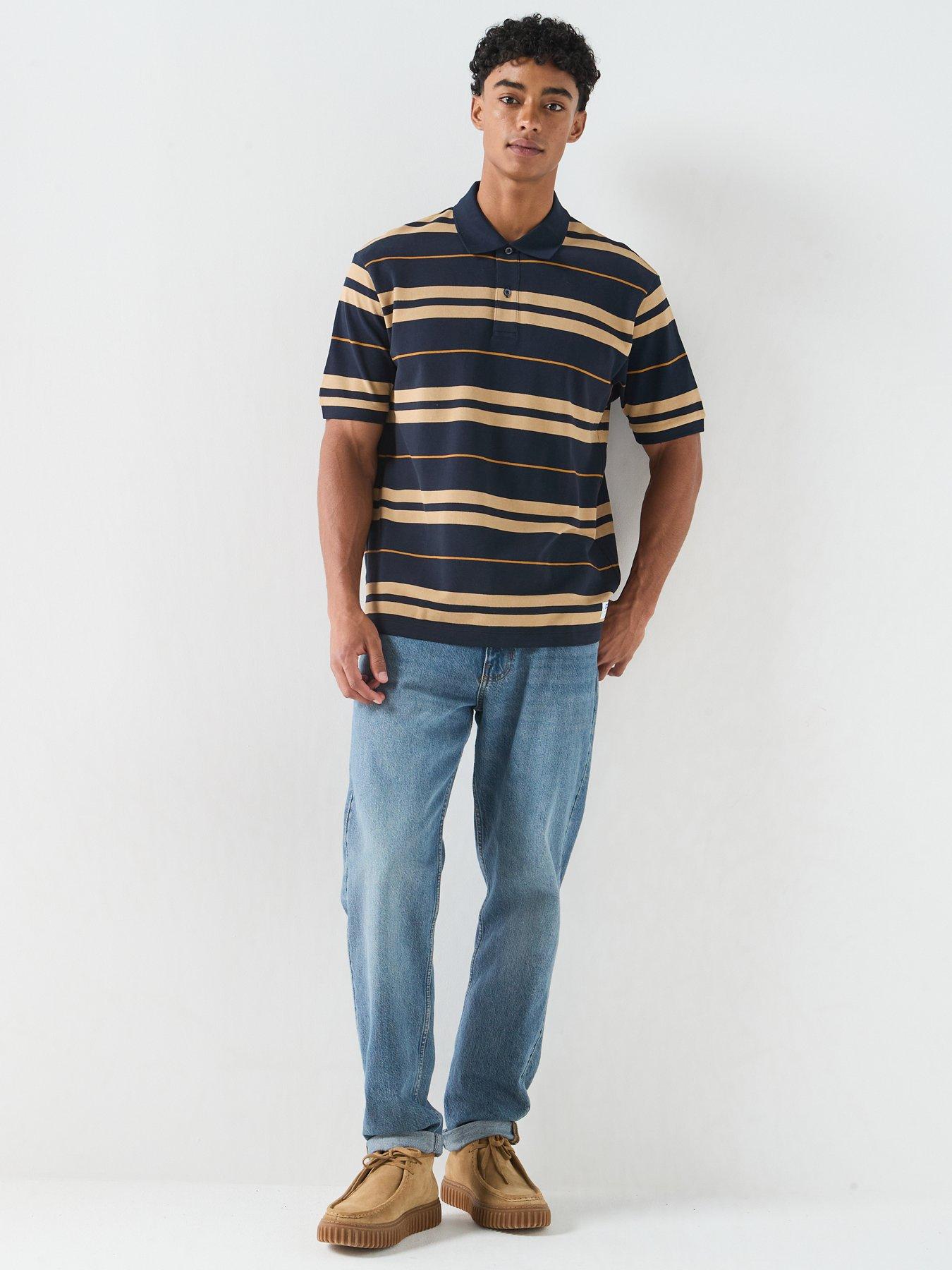 Image 3 of 6 of HUGO Blue Nivarsolo Stripe Polo Shirt - Navy