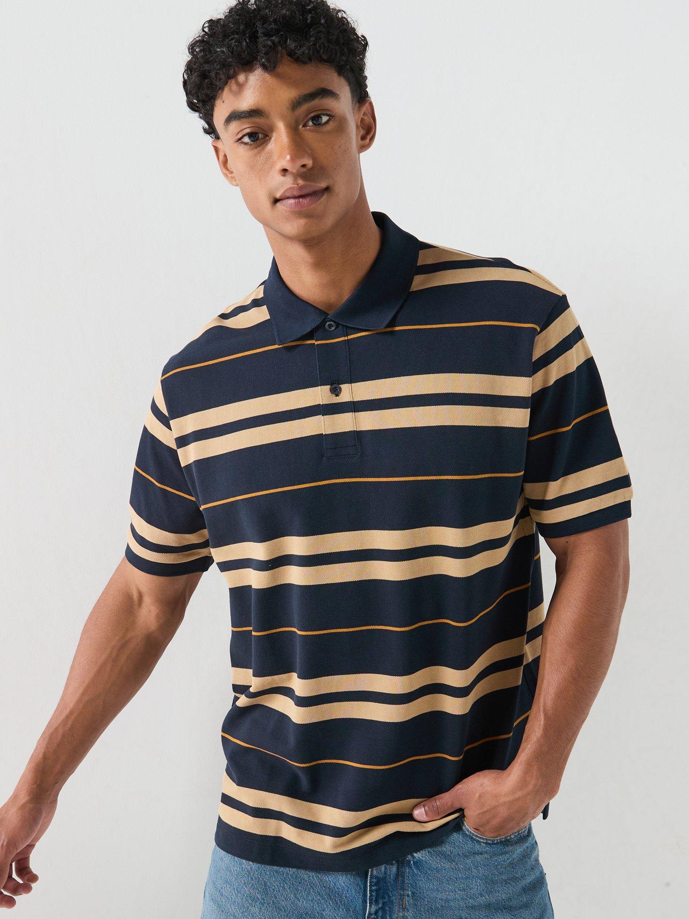 Image 5 of 6 of HUGO Blue Nivarsolo Stripe Polo Shirt - Navy