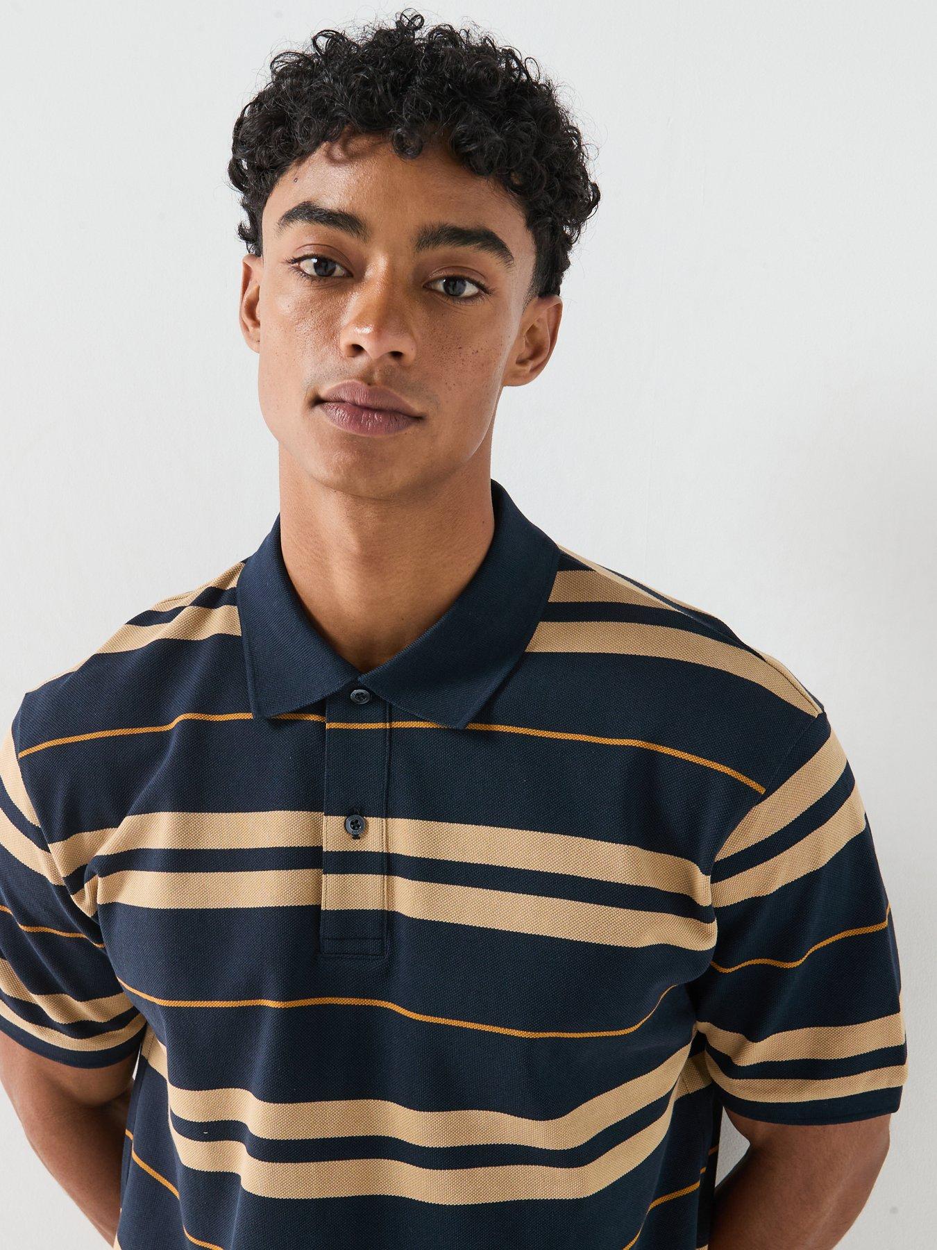 Image 6 of 6 of HUGO Blue Nivarsolo Stripe Polo Shirt - Navy
