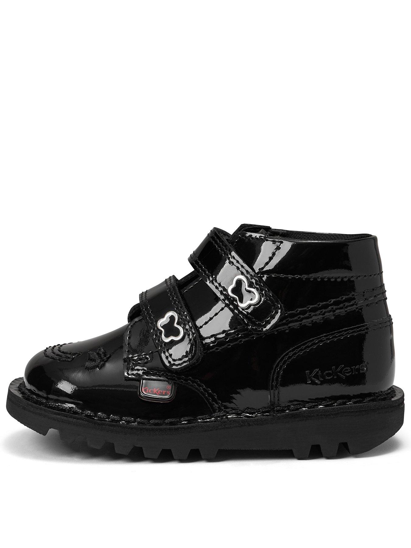 Kickers Infant Kick Hi Wings Velco Leather Shoe - Black