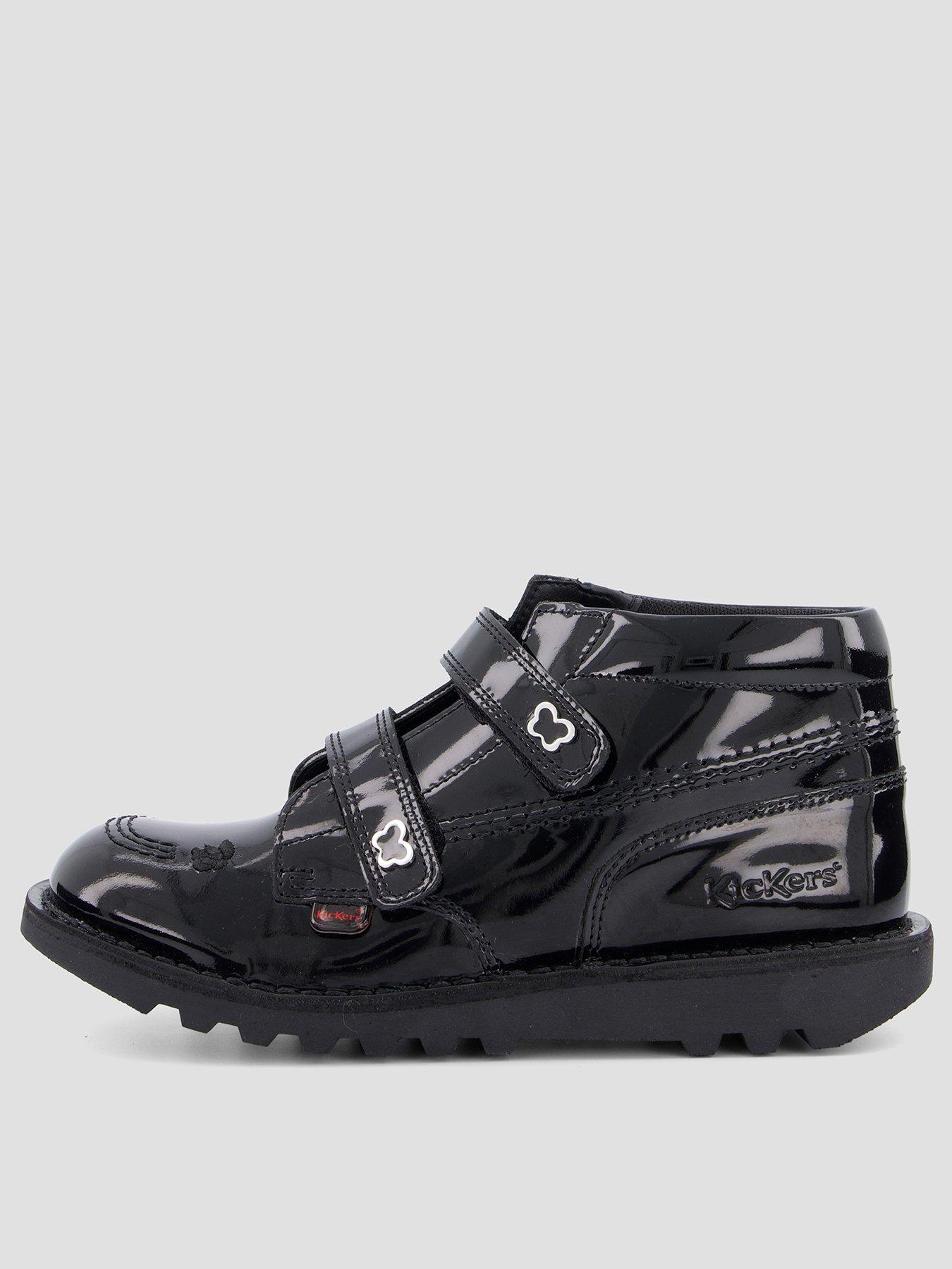 Image 1 of 7 of Kickers Junior Kick Hi Wings Velco Leather Shoe - Black
