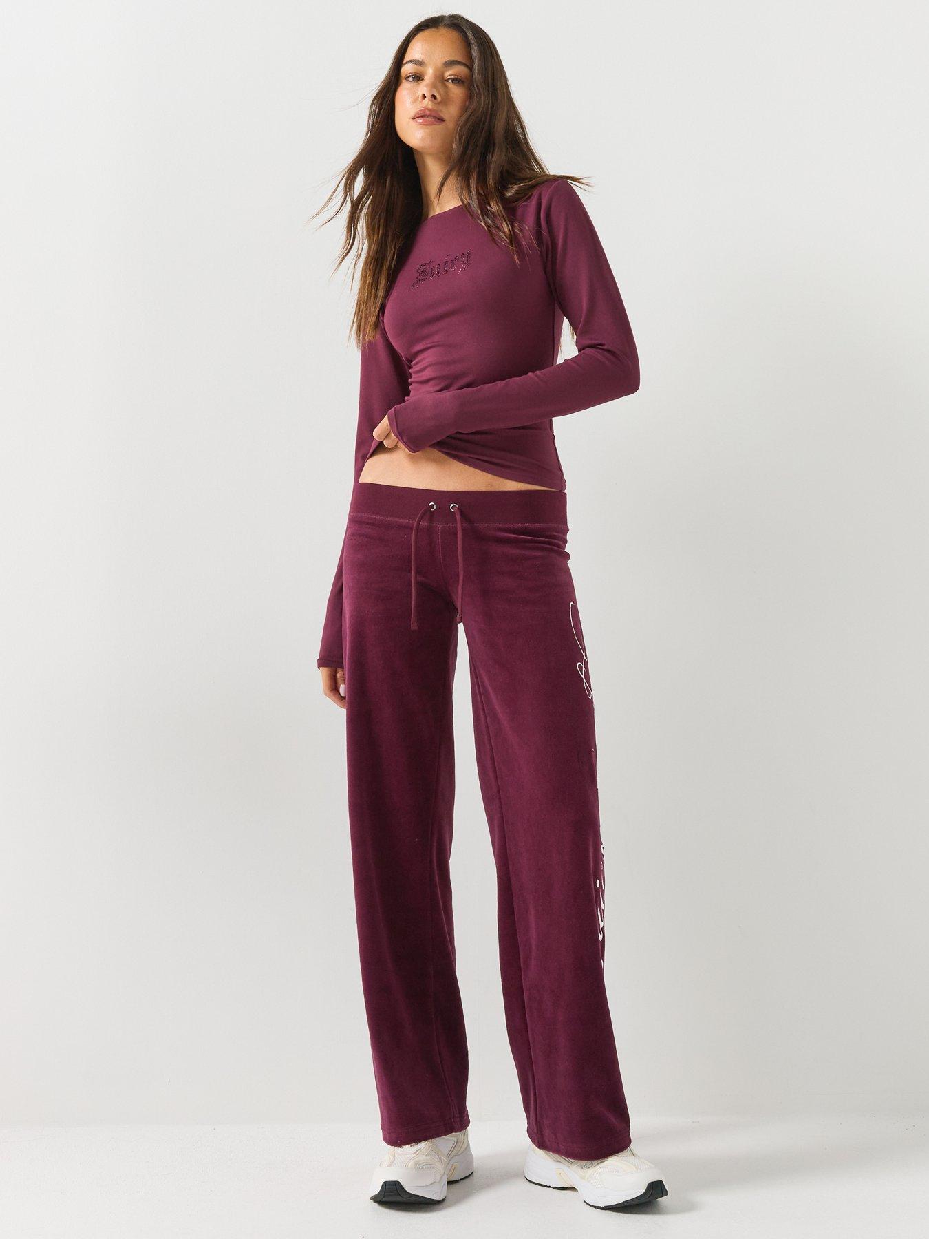 Image 3 of 4 of Juicy Couture Mia Boat Neck Long Sleeve T-Shirt - Red