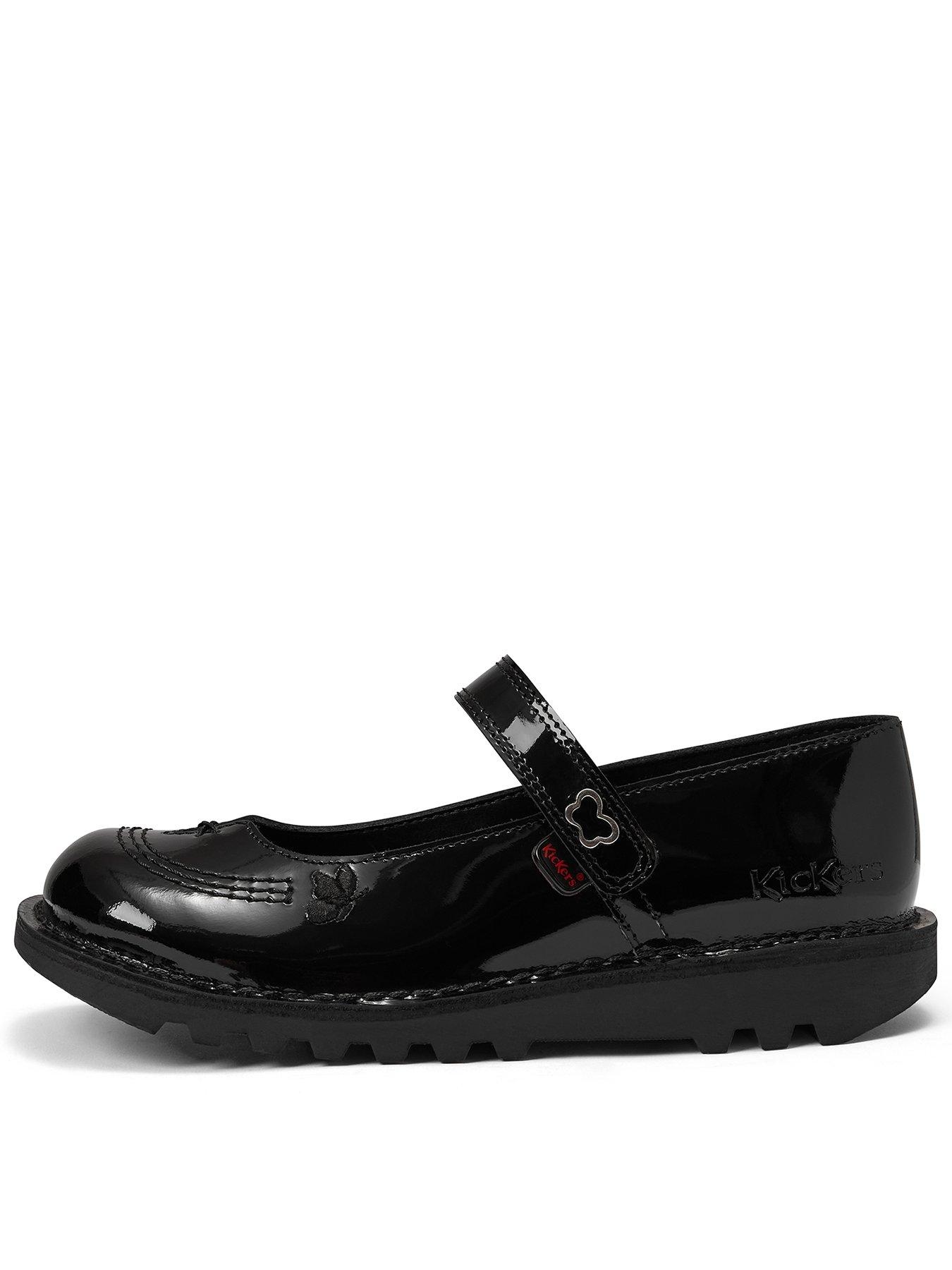 Kickers Junior Kick Mary-jane Wings Patent Leather Shoe - Black