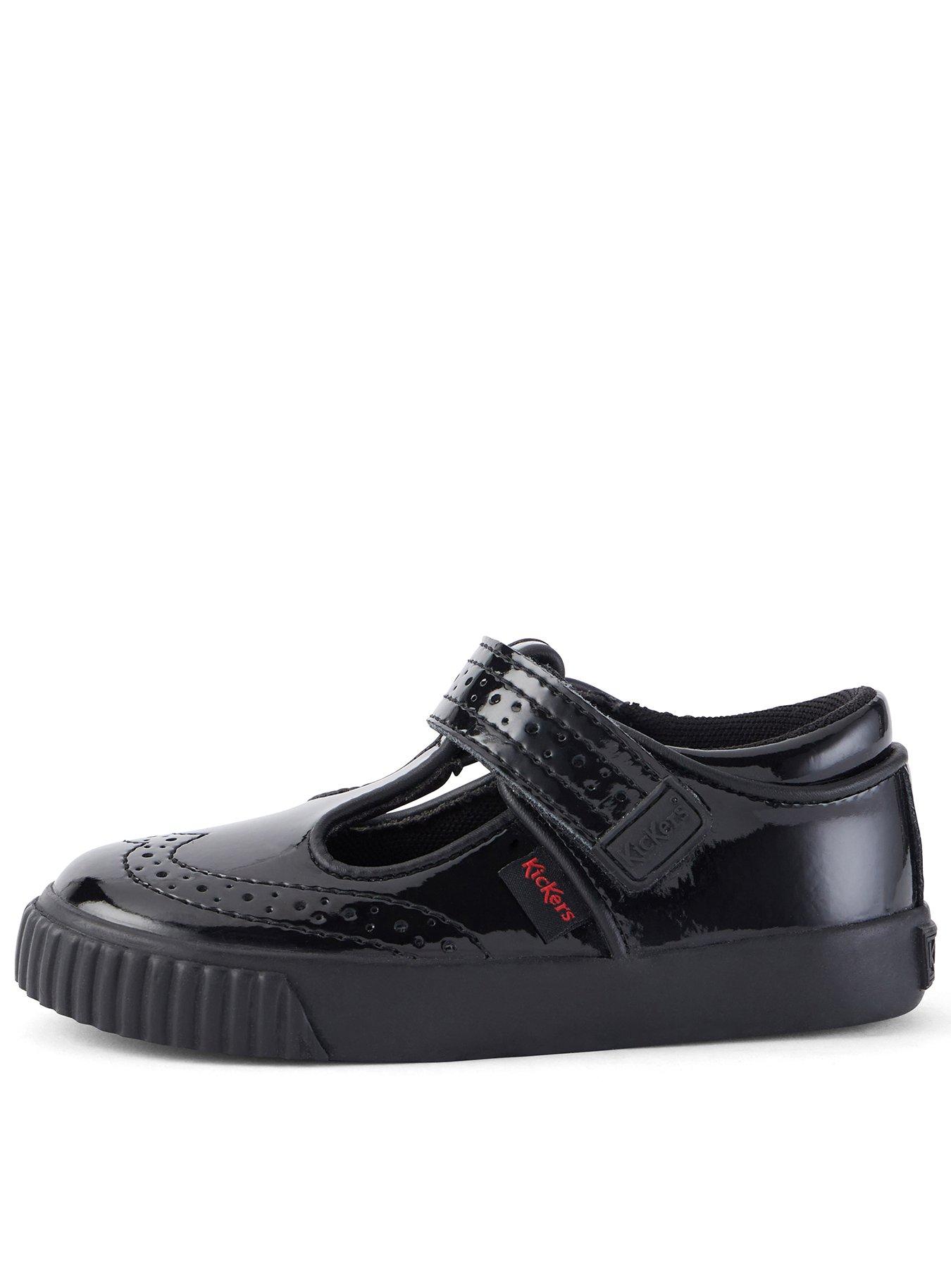 Kickers Infant Tovni Brogue T-bat Patent Leather Shoe - Black