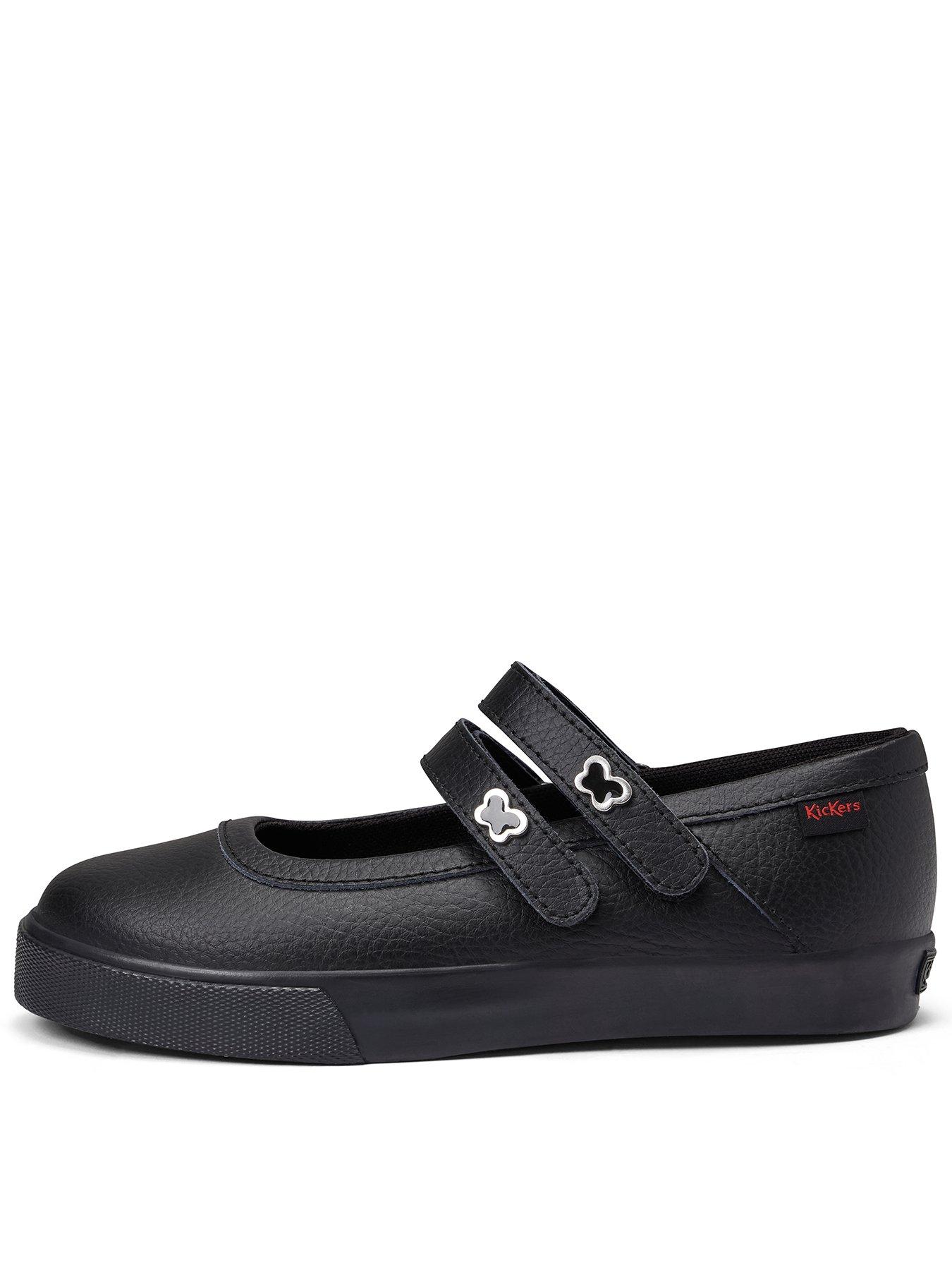 Kickers Junior Tovni Mary Jane Wings Patent Leather Shoe - Black