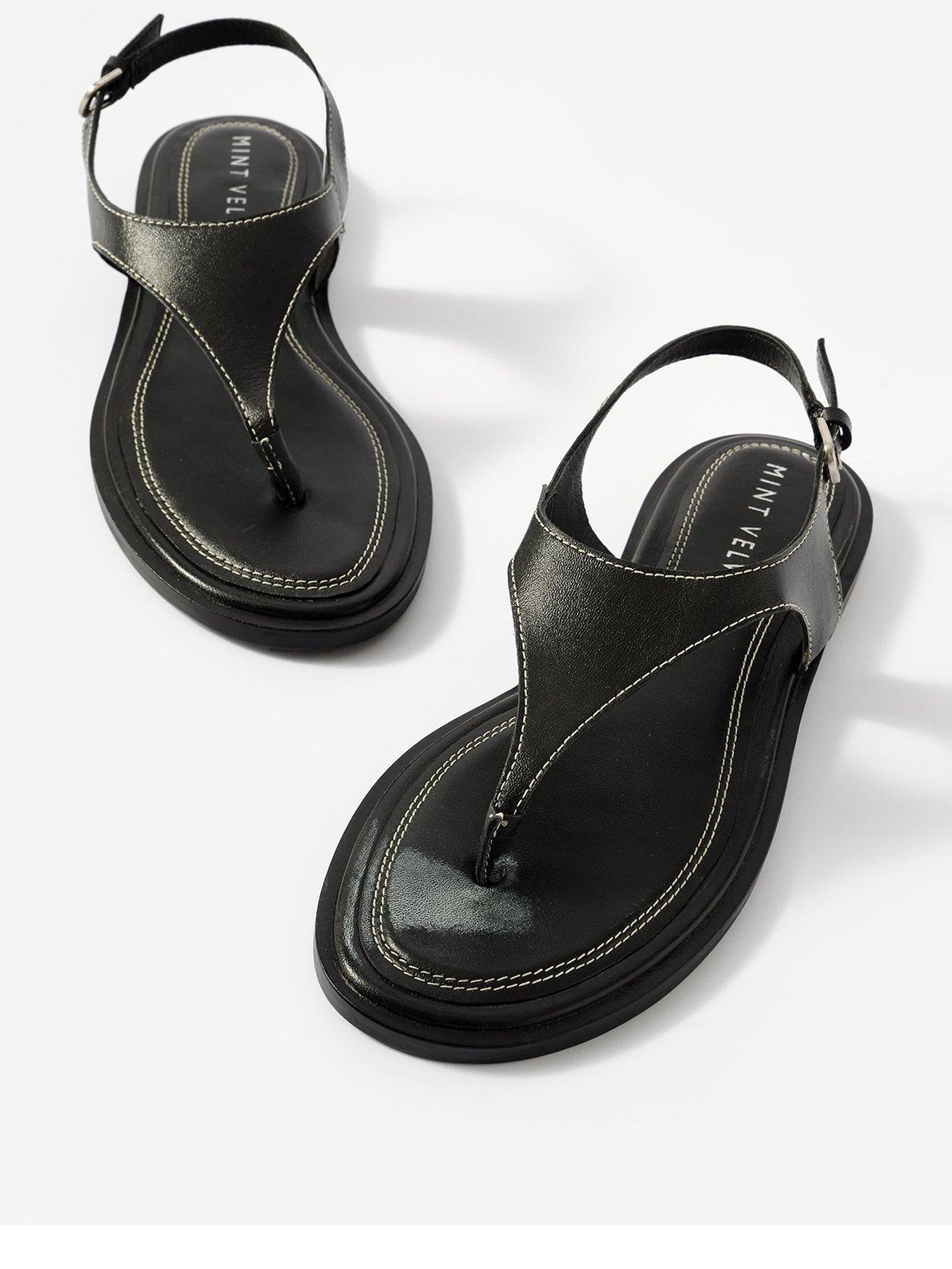 Image 3 of 4 of Mint Velvet Luna Black Slingback Flip Flop